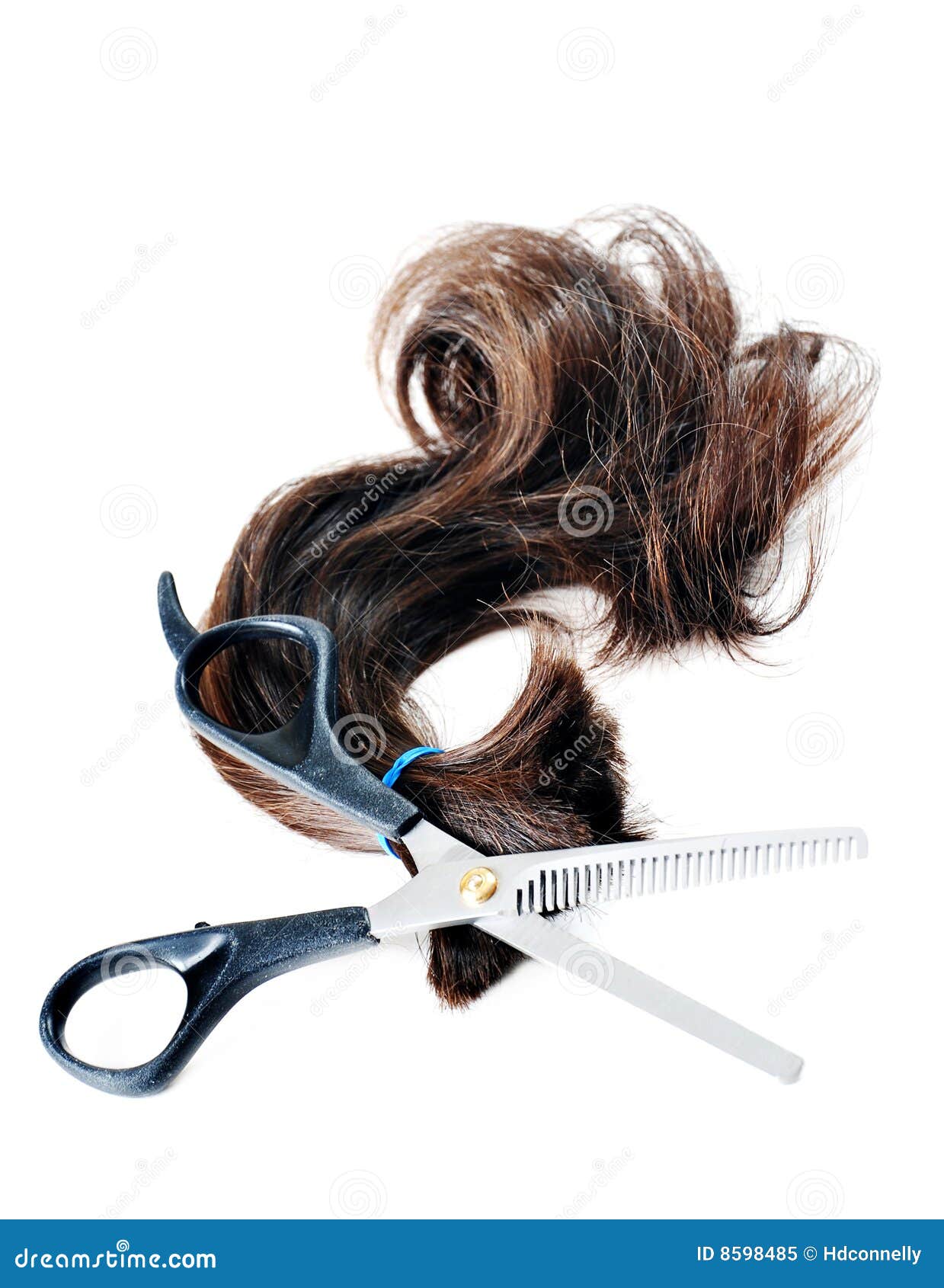 Lock of hair and shears stock image. Image of cutter, shear 8598485