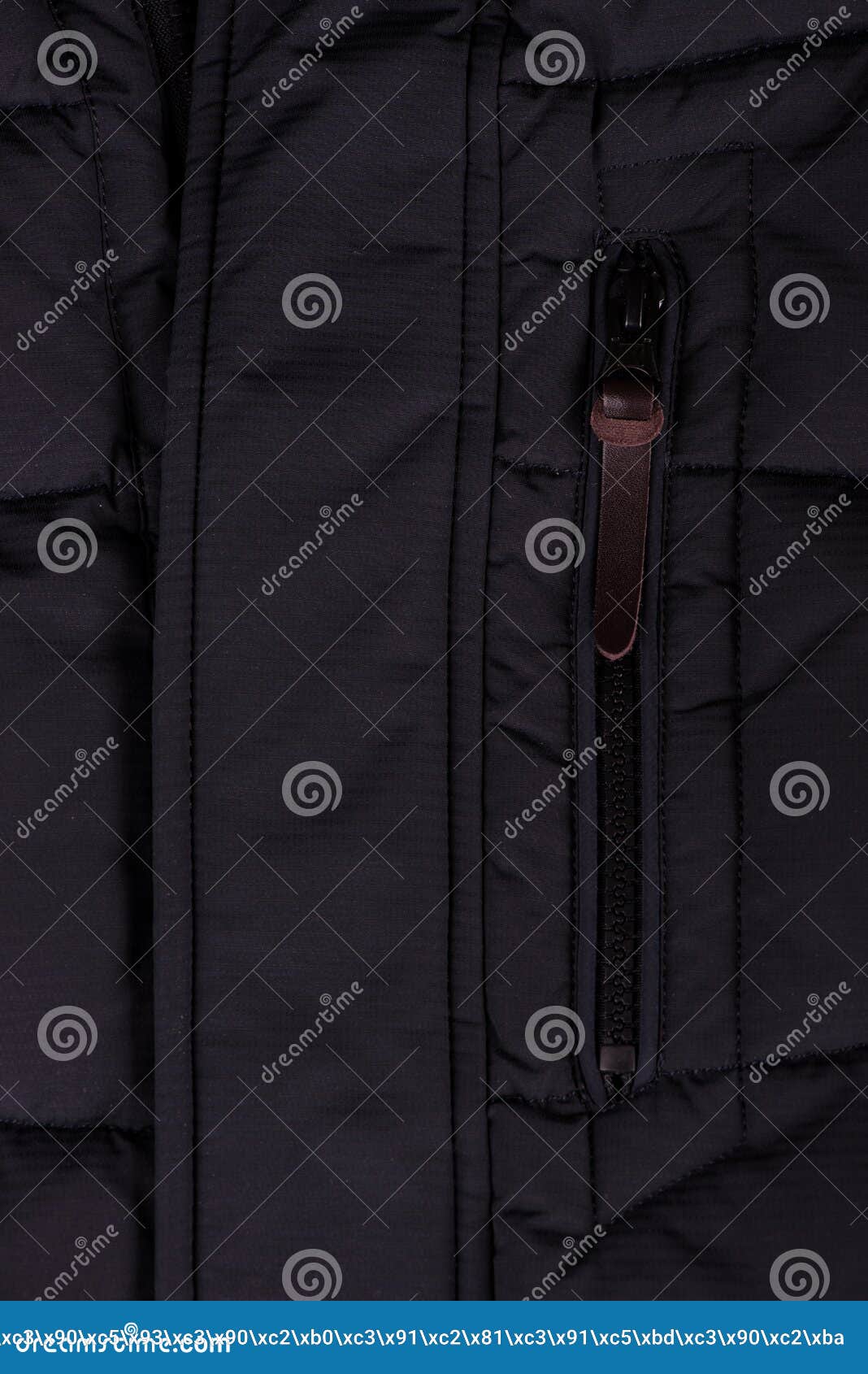 Zipper on the Jacket. Buttons on the Jacket Editorial Stock Image