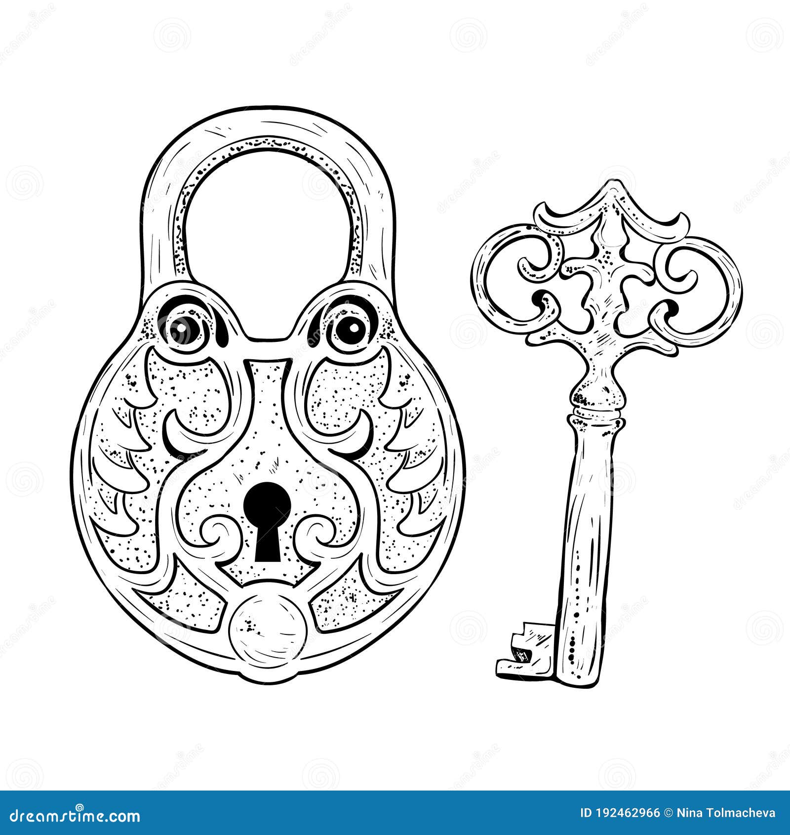 drawing vintage lock