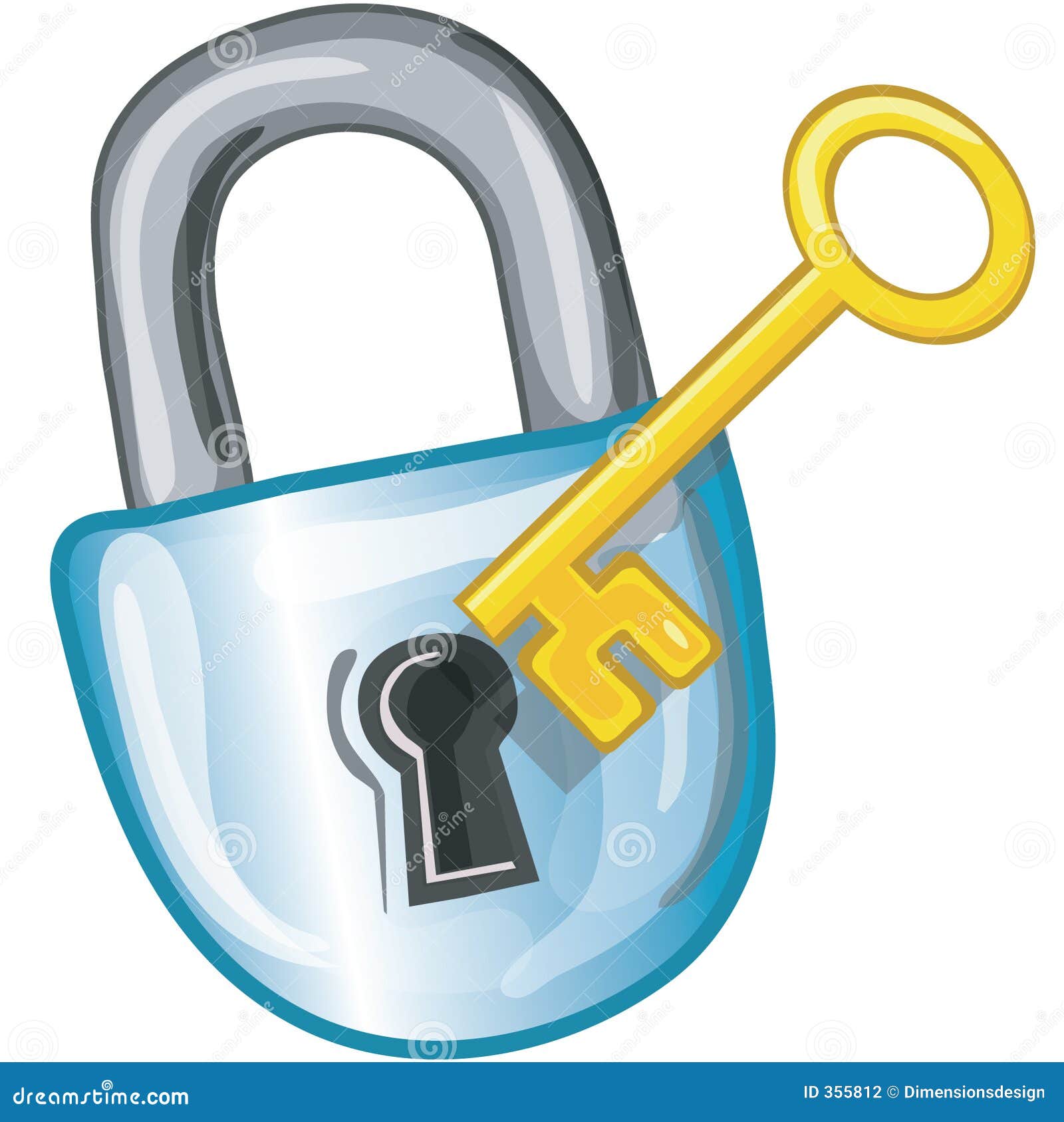 Lock and Key icon stock vector. Illustration of clip, mail - 355812