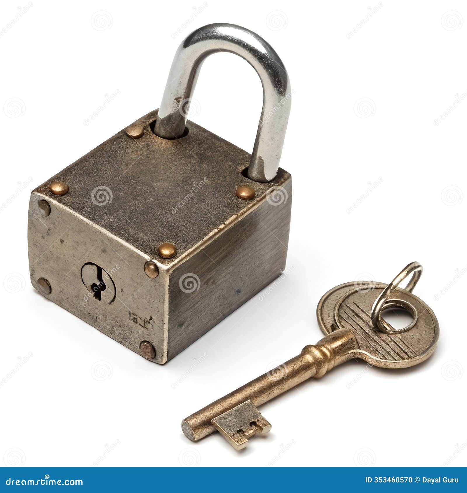 lock and key  on white background