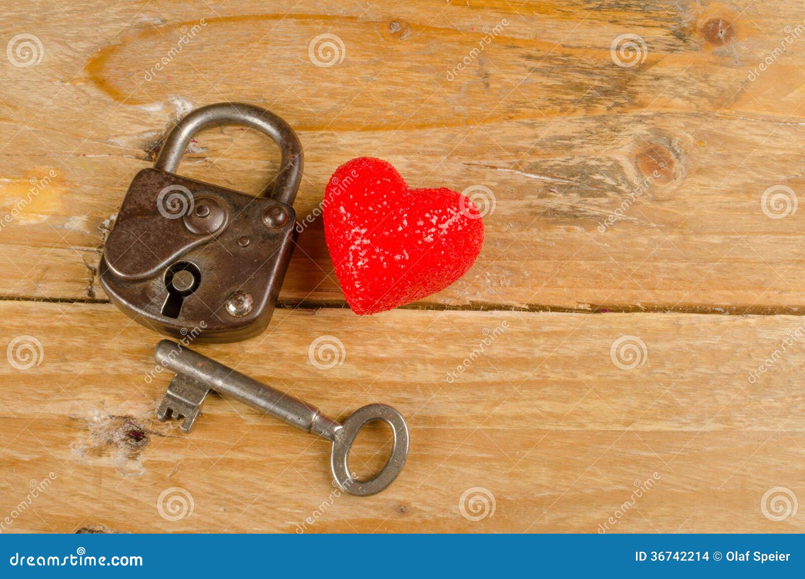 Lock and Key To a Heart for Valentines Day Stock Photo Image of