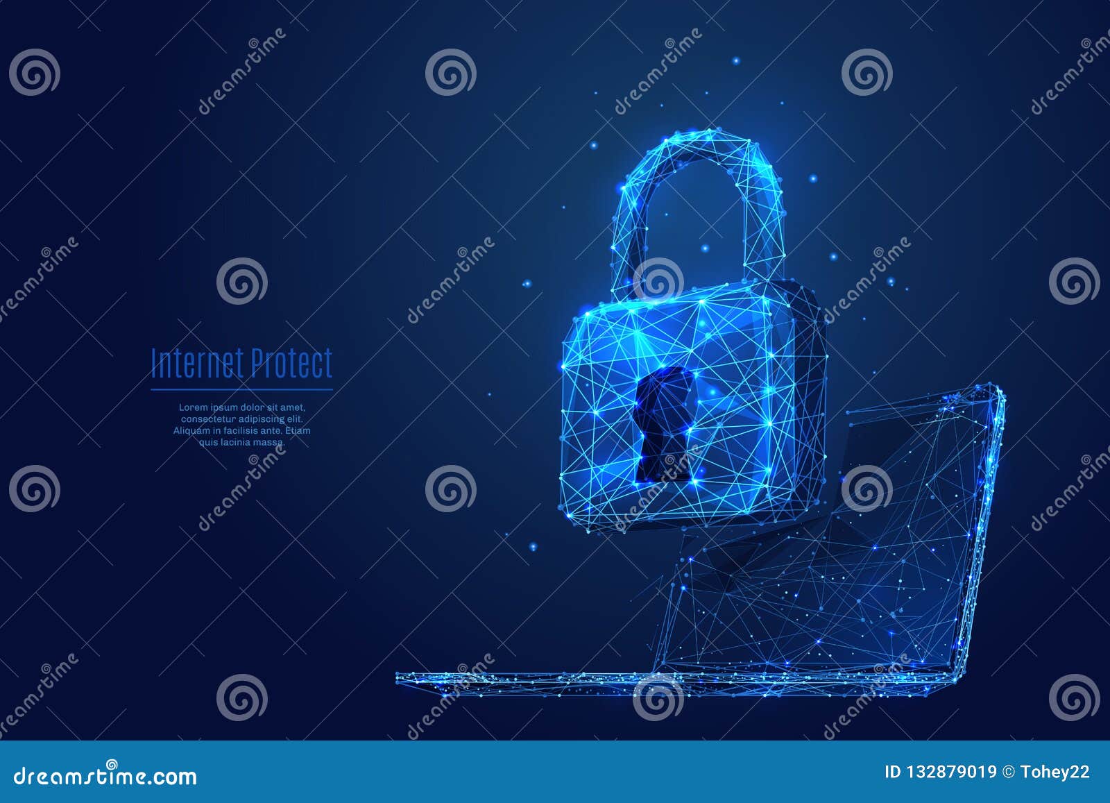 lock on laptop. data protect and secure