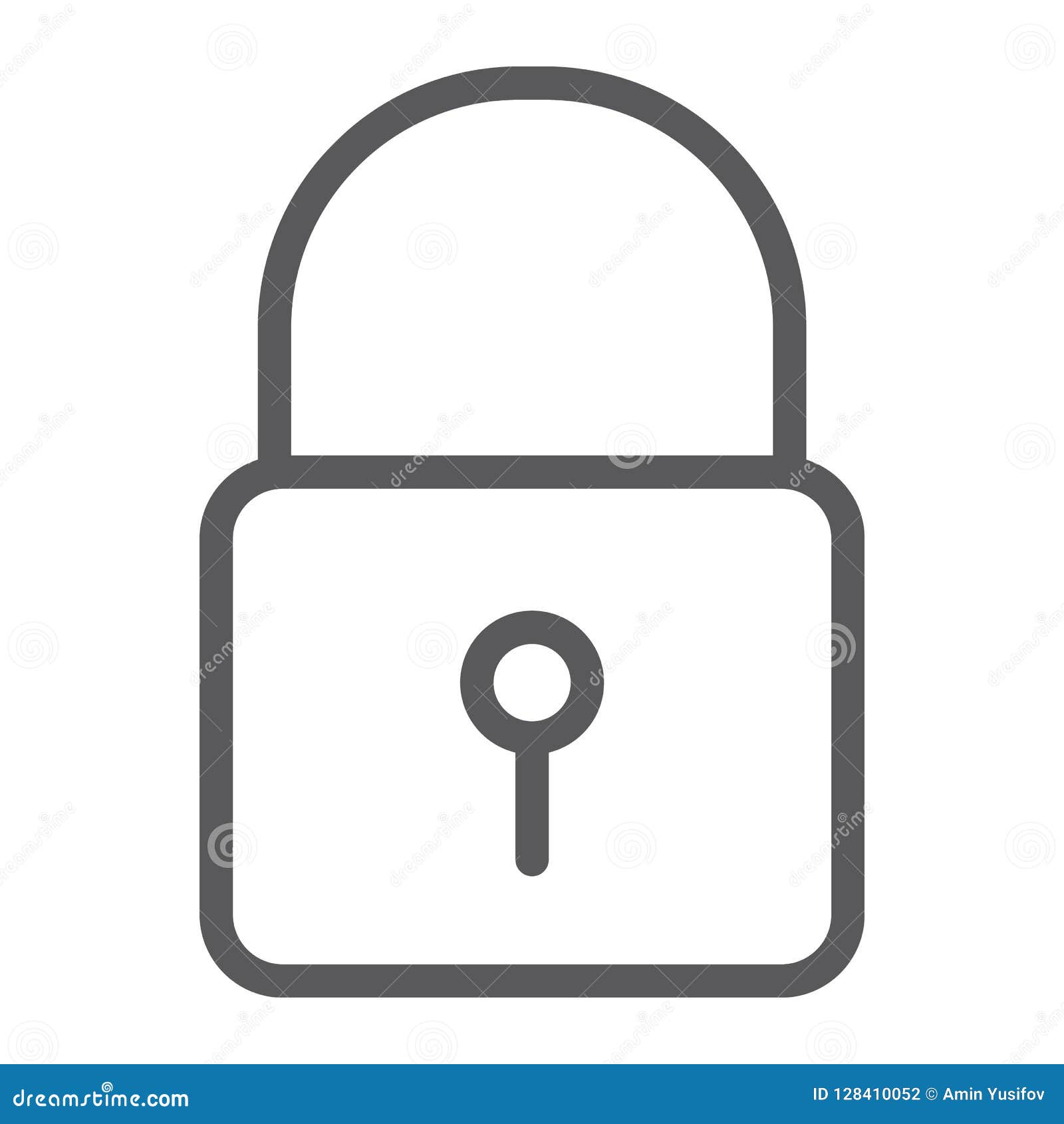 Lock Line Icon Security And Padlock Door Lock Sign Vector