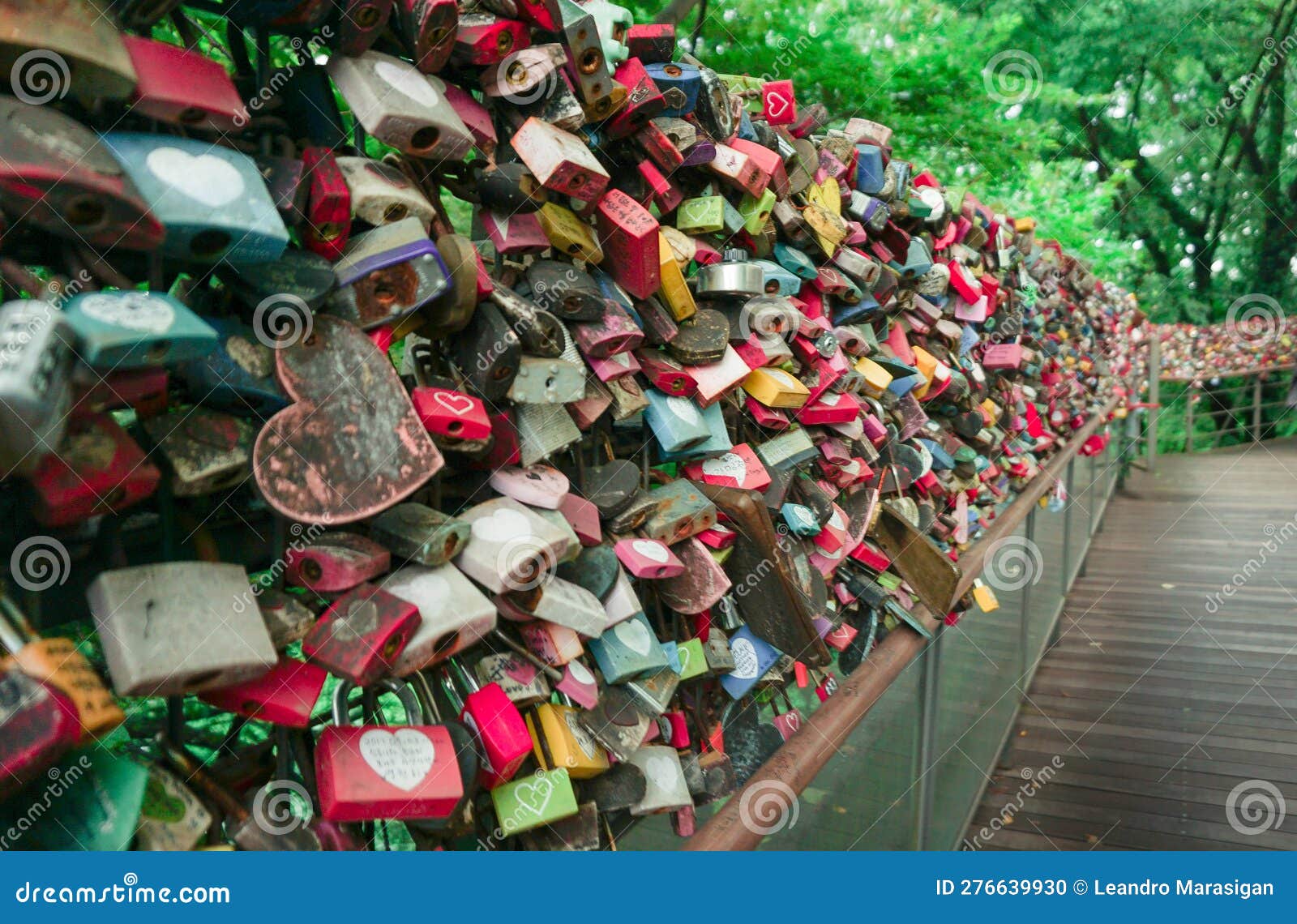 Lock Love Bridge in Namsan Tower Editorial Image Image of traditional