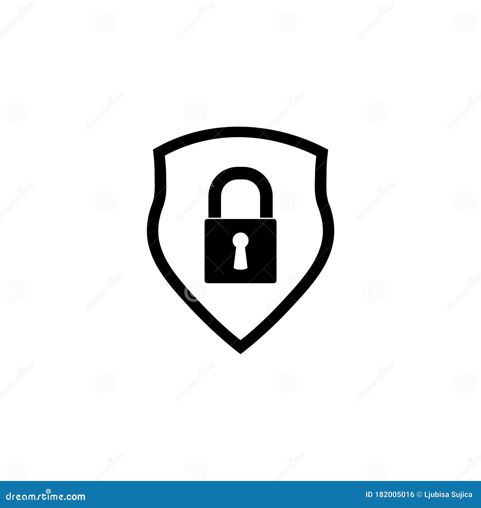 Lock Shield Icon Isolated on White Background Stock Vector