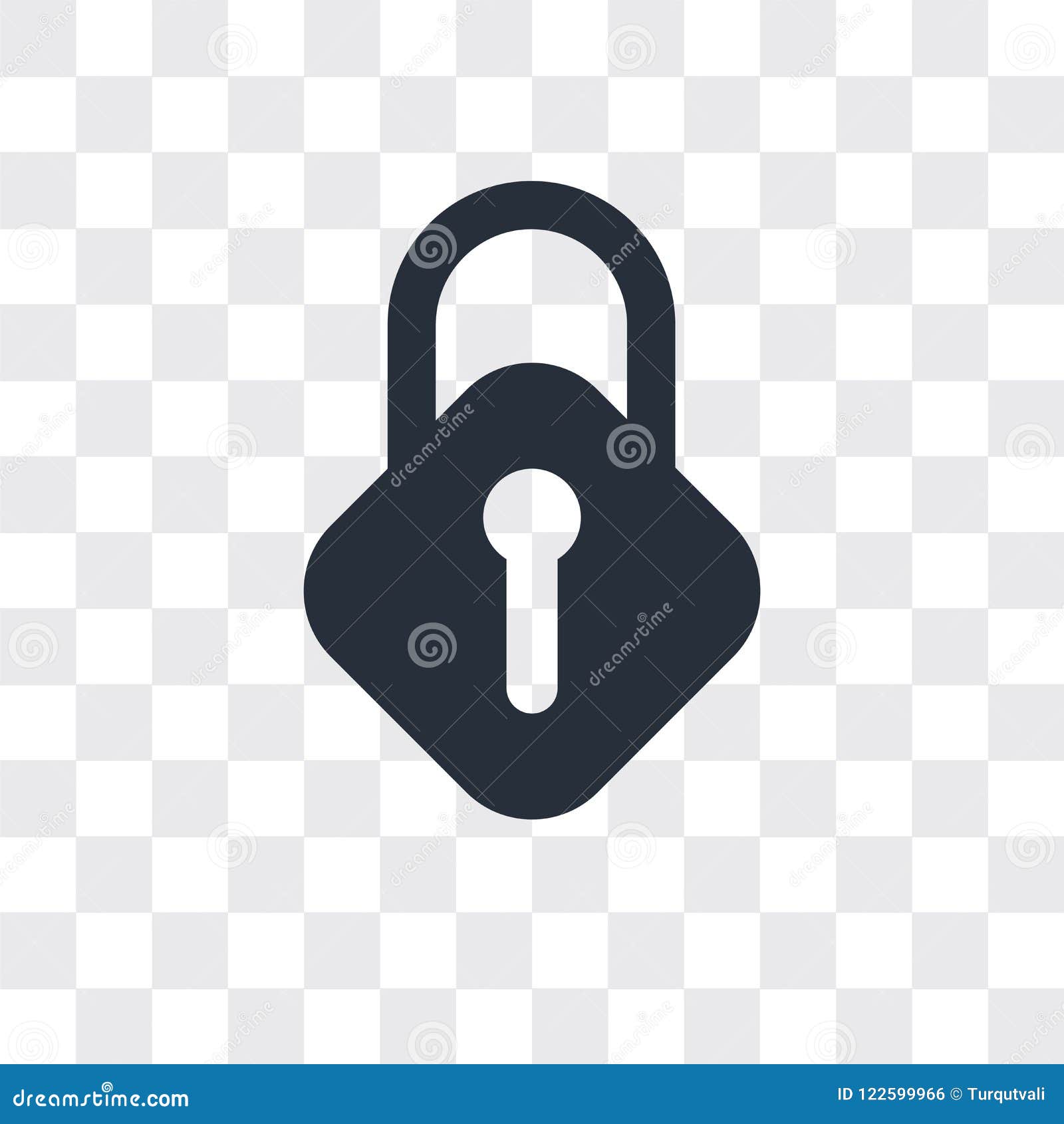 Lock Vector Icon on Transparent Background, Lock Logo Design Stock