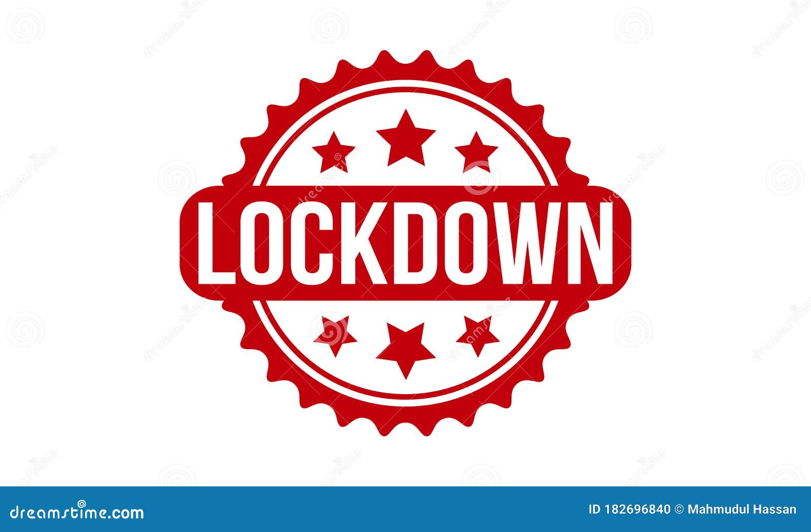 Lockdown Rubber Stamp. Red Lockdown Rubber Grunge Stamp Seal Vector