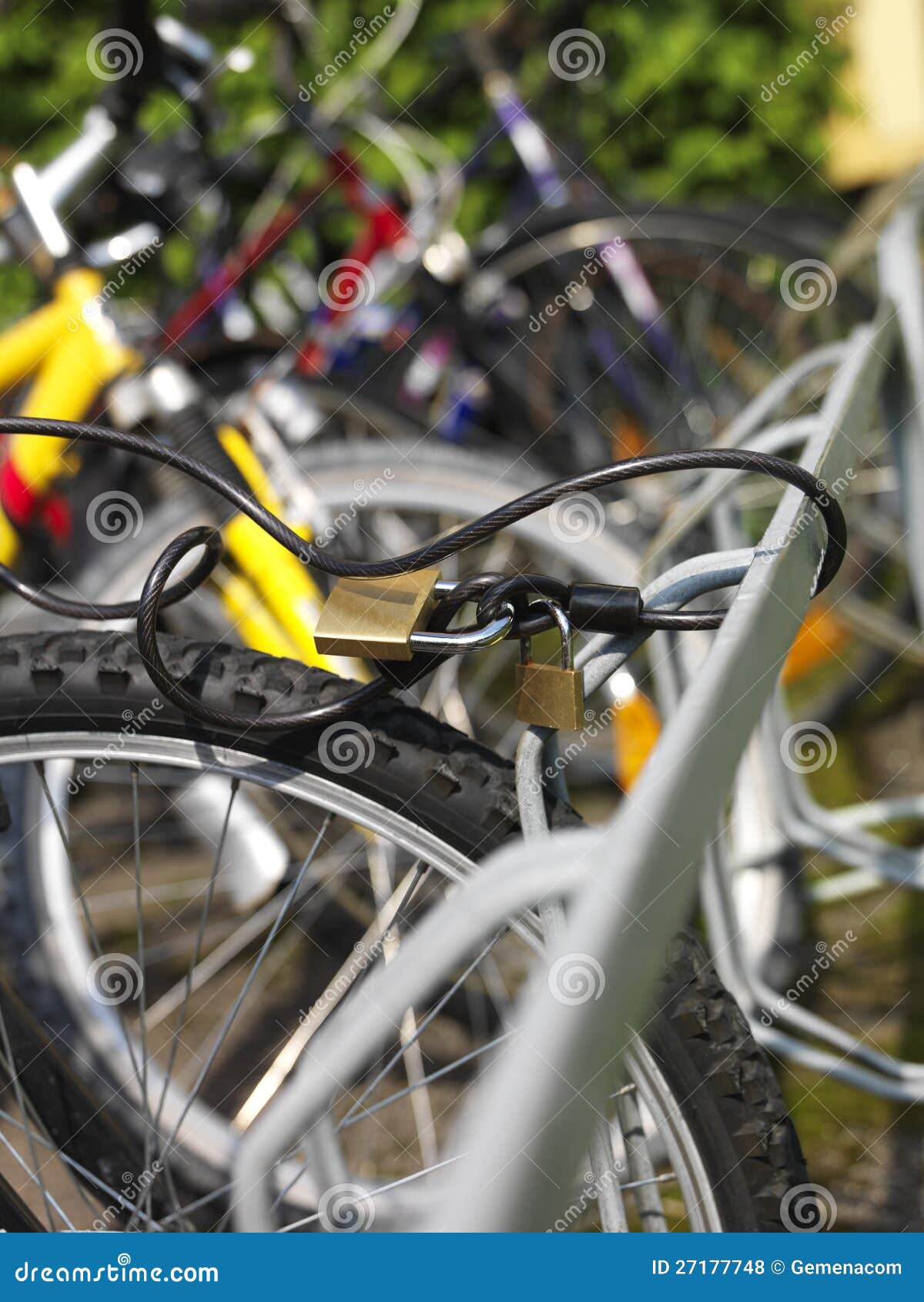 Locked bicycle stock photo. Image of tire, prevention 27177748