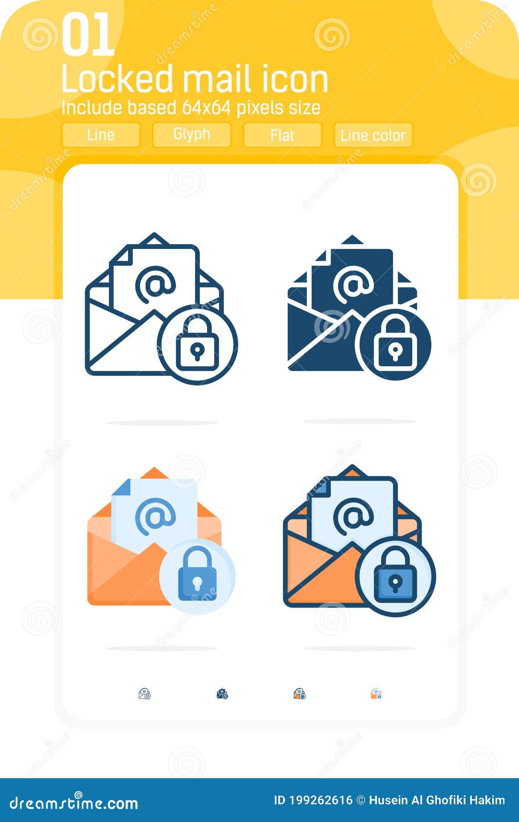 locked email premium icon  on white background with multipe style.    icon  for web, logo