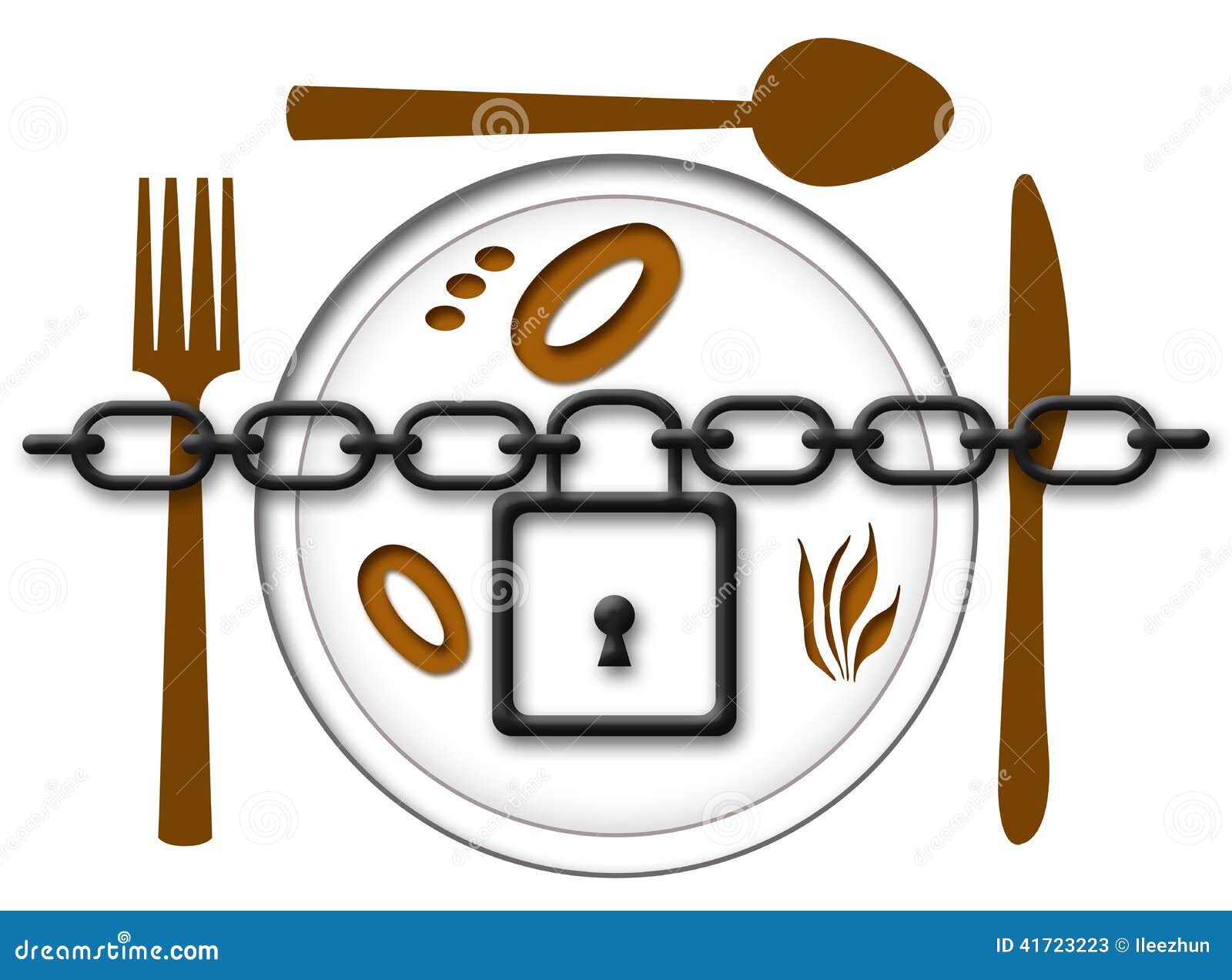 Locked Food Plate stock illustration. Illustration of lose 41723223