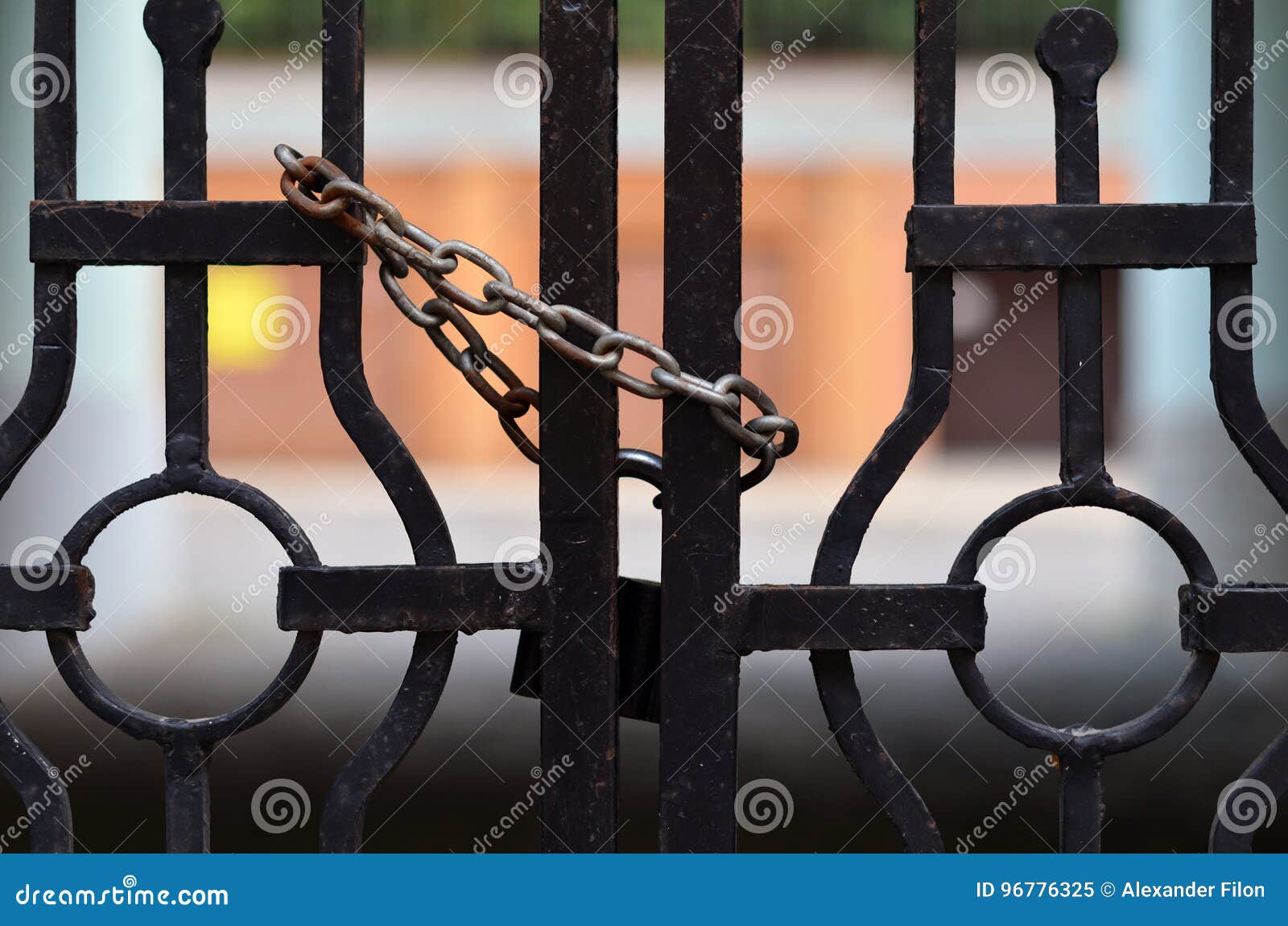 Locked lattice door stock image. Image of chair, abstract - 96776325