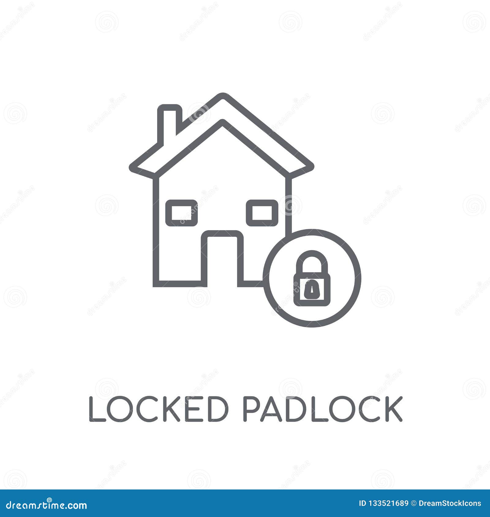 locked padlock insurance linear icon. modern outline locked padl
