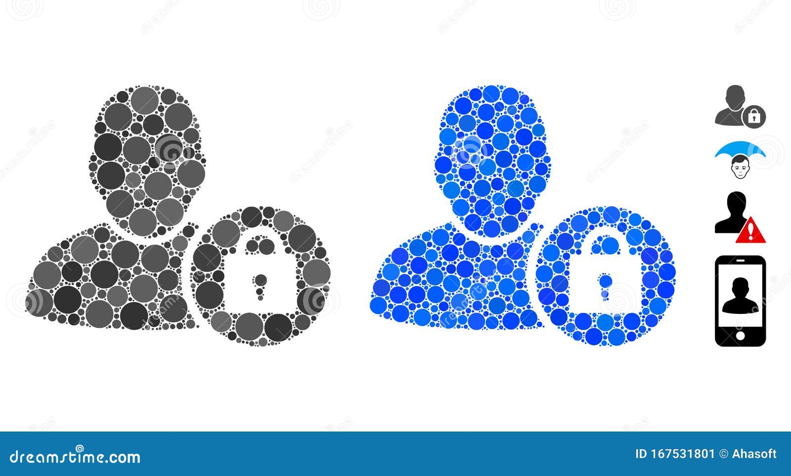 locked user mosaic icon of round dots