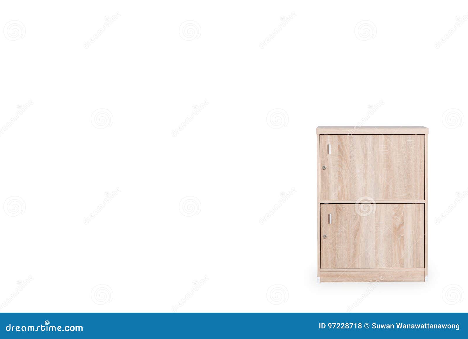 Locker Isolated on White Background with Space for Copy. Stock Photo
