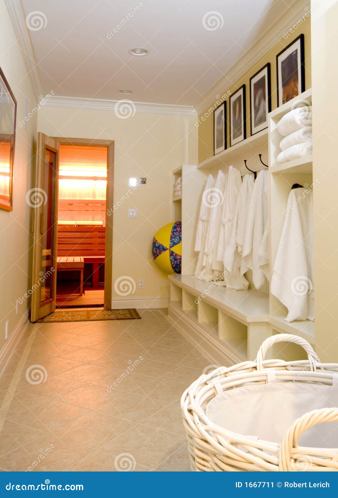 Locker Room with Bathrobes Towels Stock Image Image of sauna
