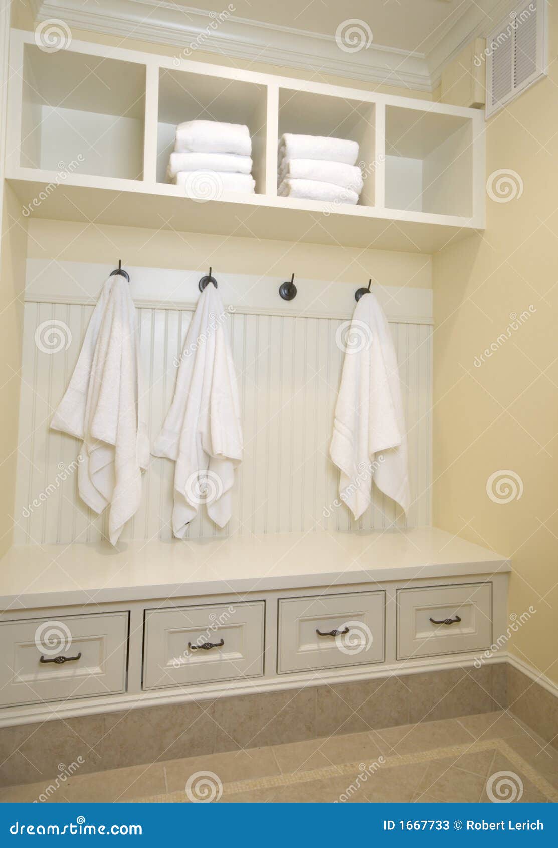 Locker Room with Bathrobes Towels Stock Image Image of hanging, home