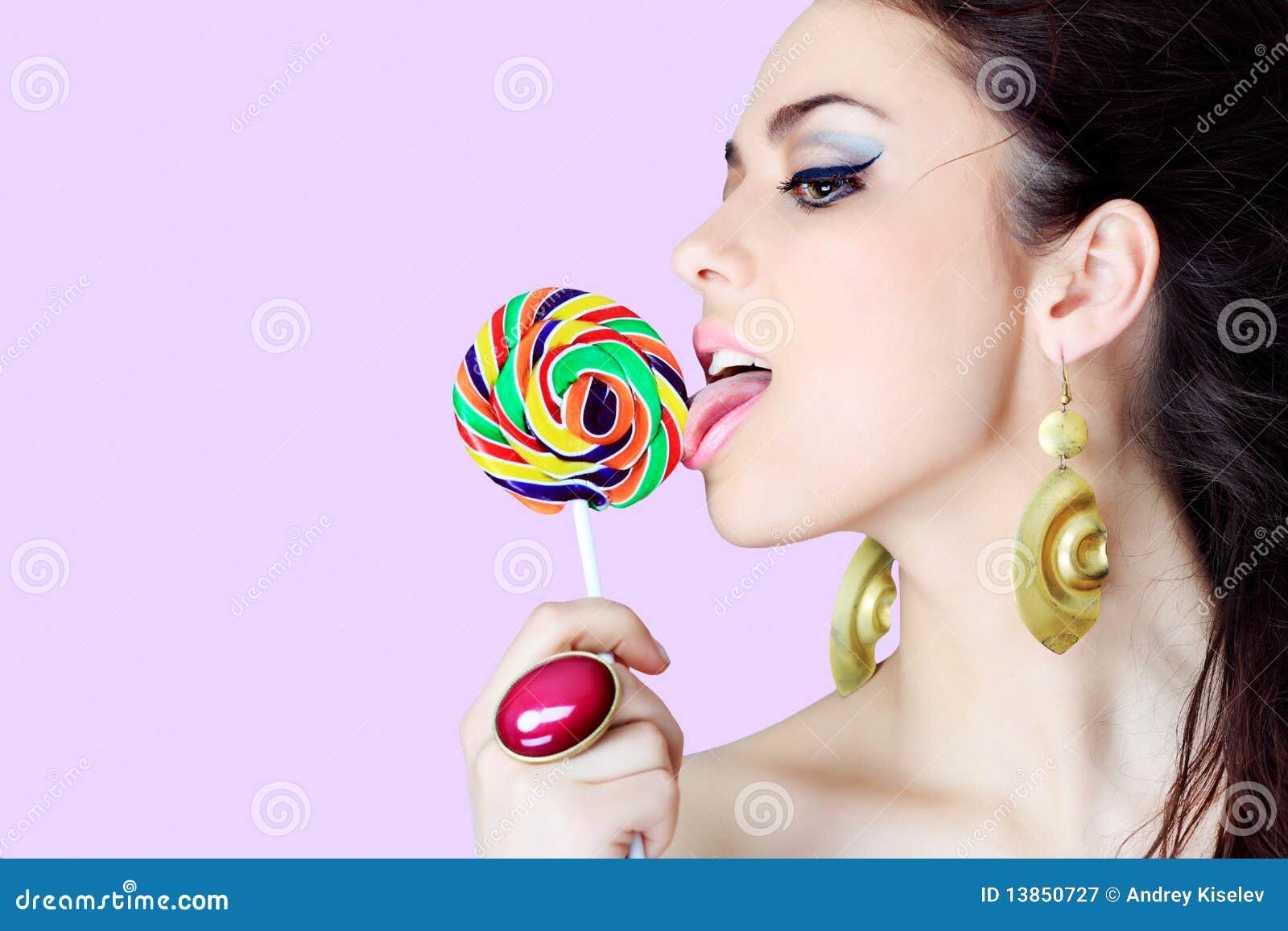 Locking lollipop stock image. Image of tongue, spiral - 13850727