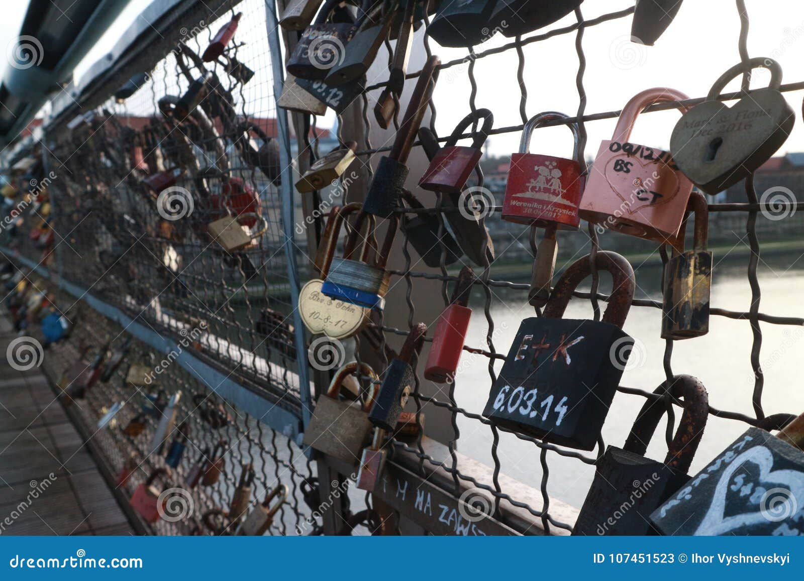 Locks Hanging on the Bridge Stock Image - Image of love, vintage: 107451523