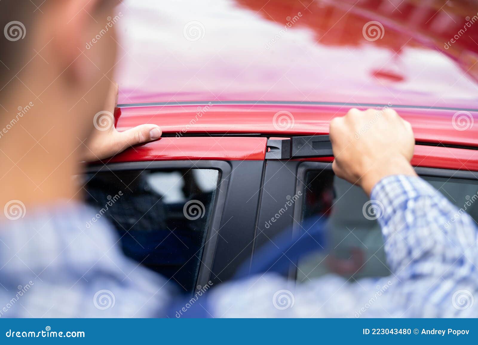 Locksmith Using Wedge Tool To Open Locked Door Stock Photo Image of burglary, assembly 223043480