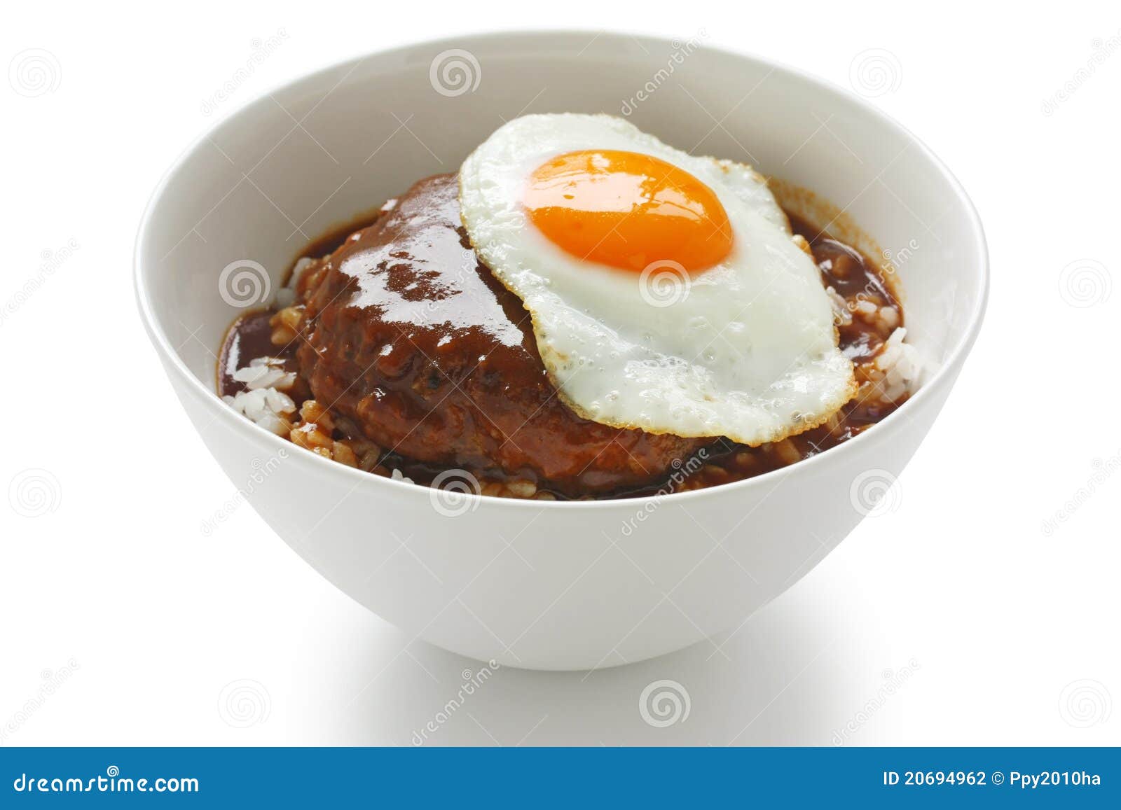 Loco Moco , Hawaiian Rice Bowl Dish Stock Photo Image of dinning