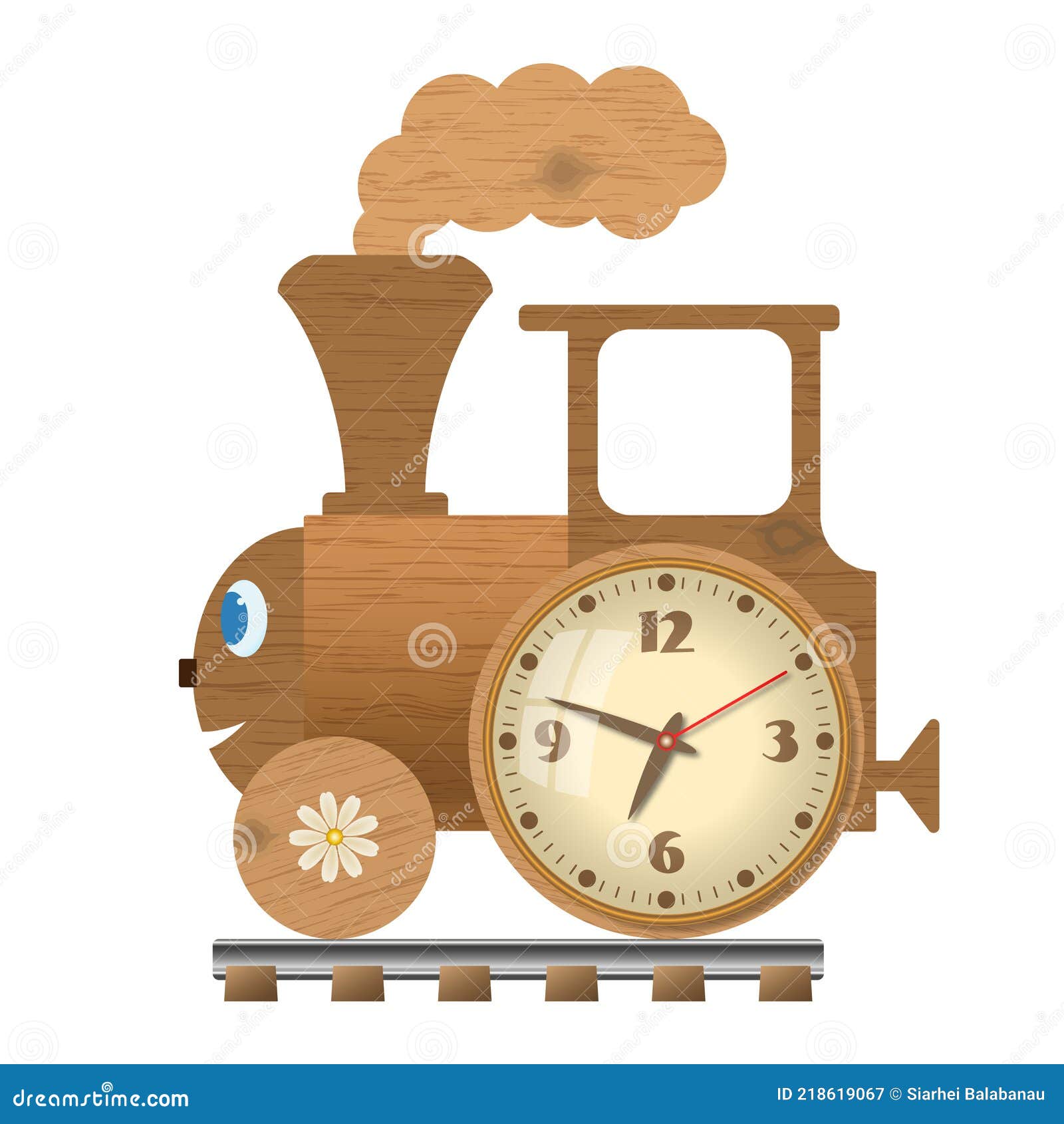 De Vapor Estilo Reloj Mesa Para Niños. Fondo Blanco Ilustración del Vector - Ilustración de modelo, perfil: 218619067