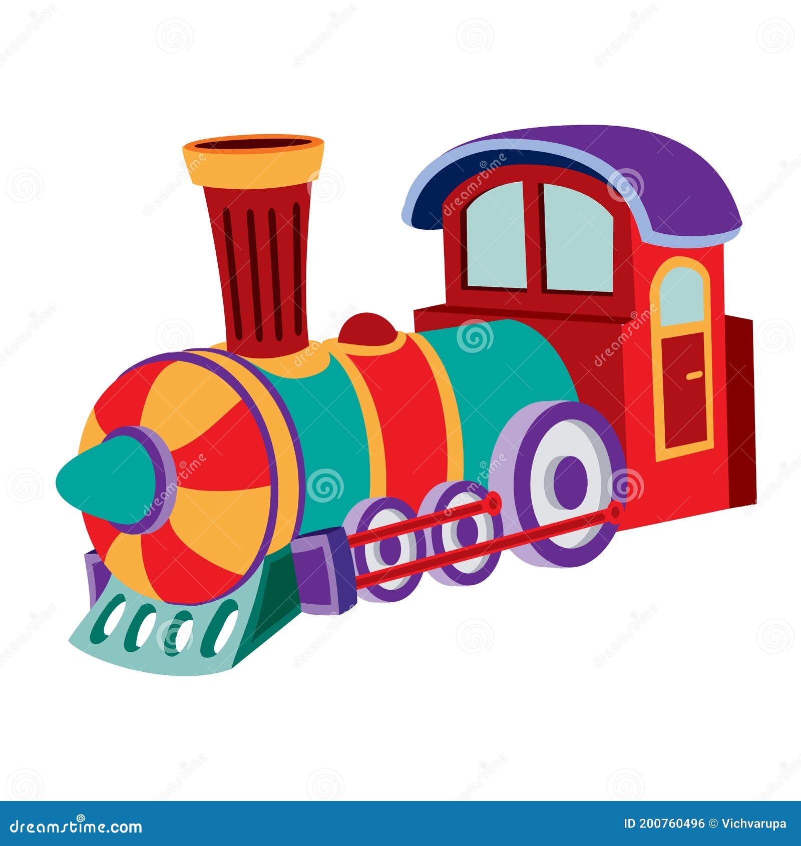 Locomotora De Vapor Infantil Multicolor Objeto Aislado Sobre Ilustración De Dibujos  Animados De Fondo Blanco Vector Ilustración del Vector - Ilustración de  alto, motor: 200760496