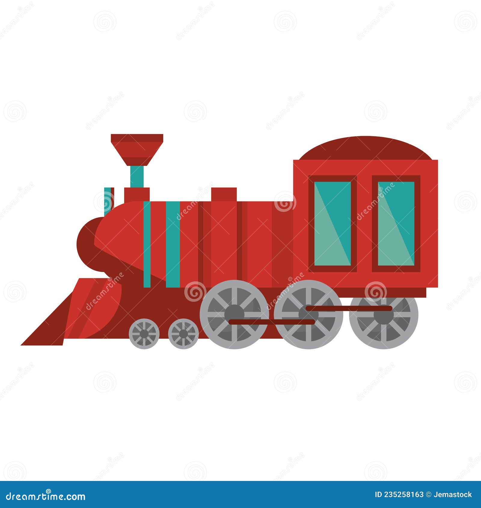 Entender mal terrorismo Excluir Locomotora del tren rojo ilustración del vector. Ilustración de camino -  235258163