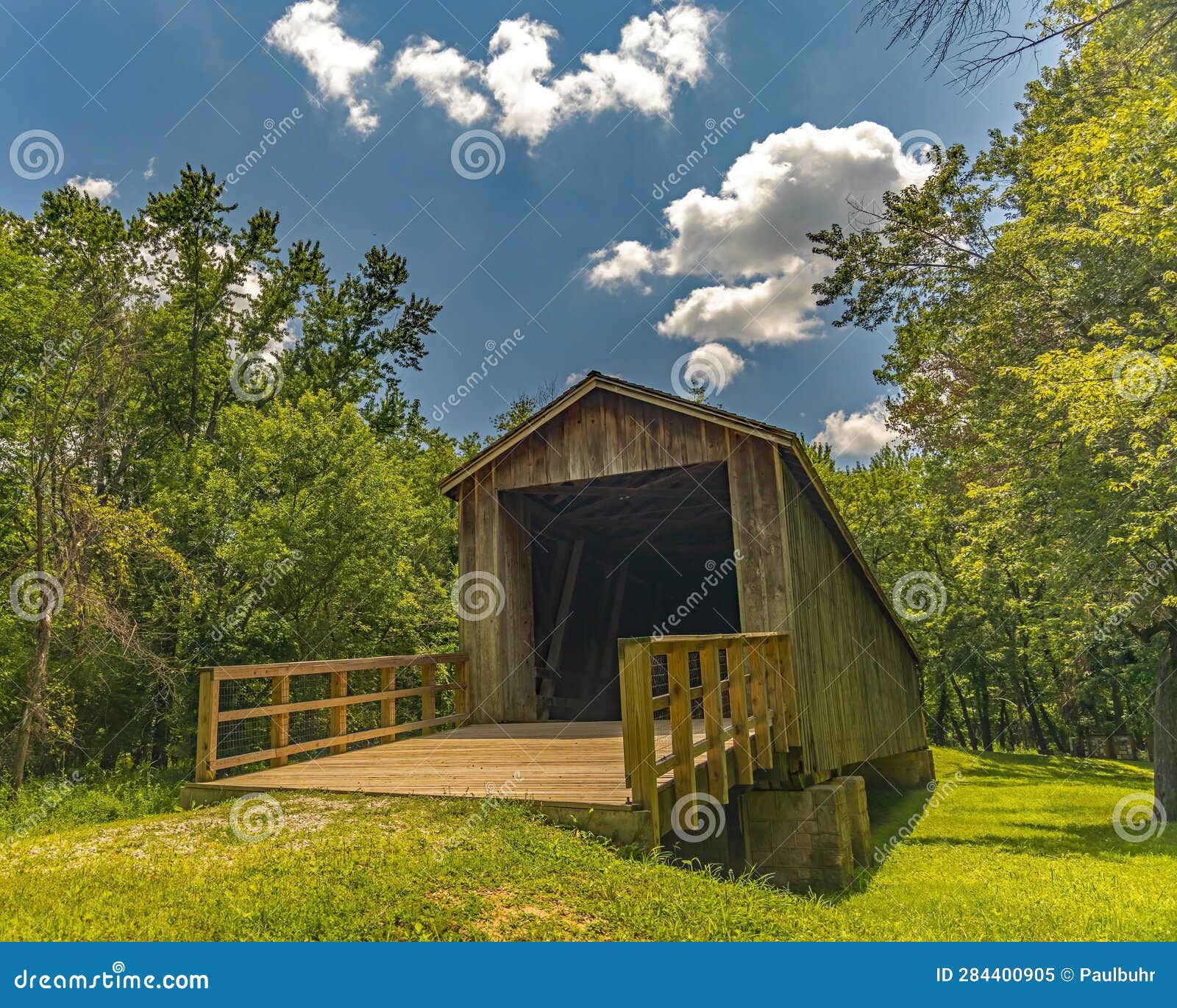 Locust Creek Covered Bridge State Historic Site Stock Image Image of