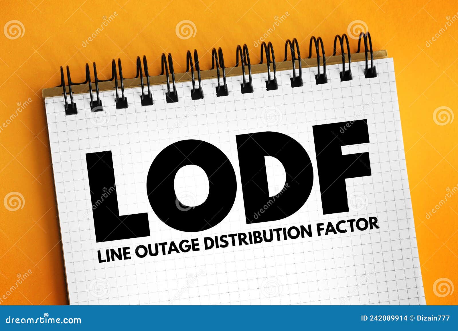 LODF Line Outage Distribution Factor Acronym on Notepad, Abbreviation