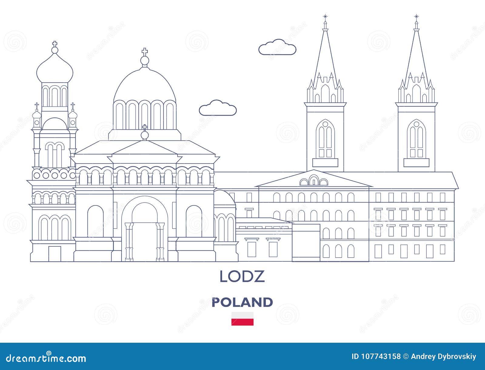 lodz linear city skyline