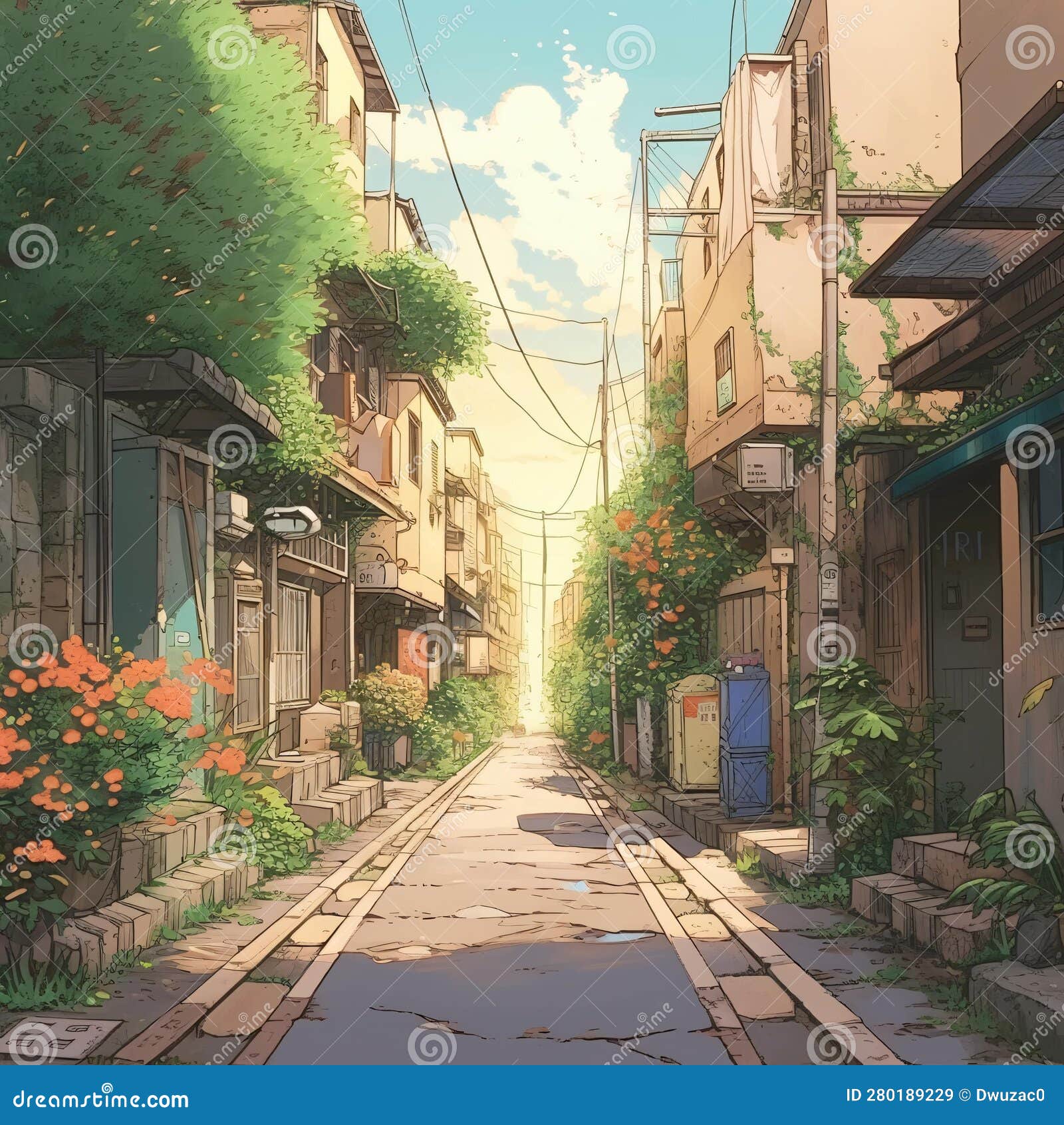 Wallpaper ID: 133485 / landscape, anime, street, sign, coast, Japan,  vending machine, mountains, road Wallpaper