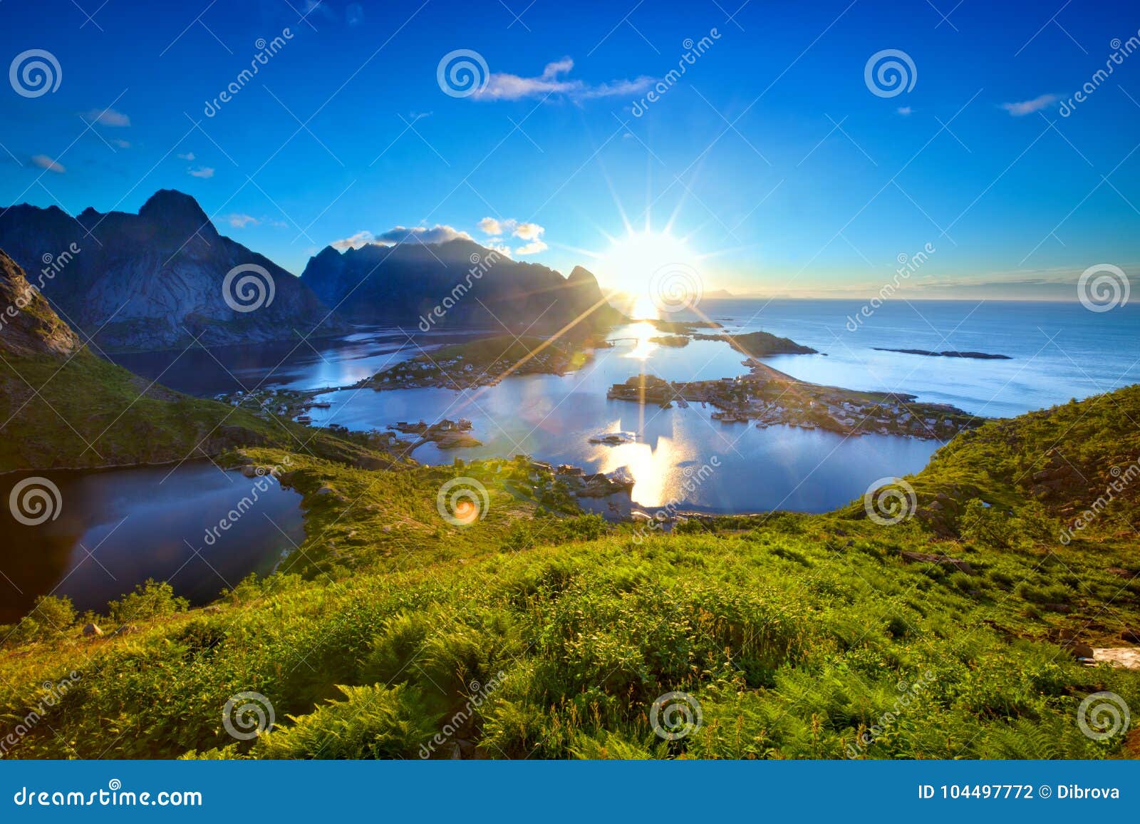 Lofoten Islands Sunrise Stock Photo Image Of Moskenesoya 104497772
