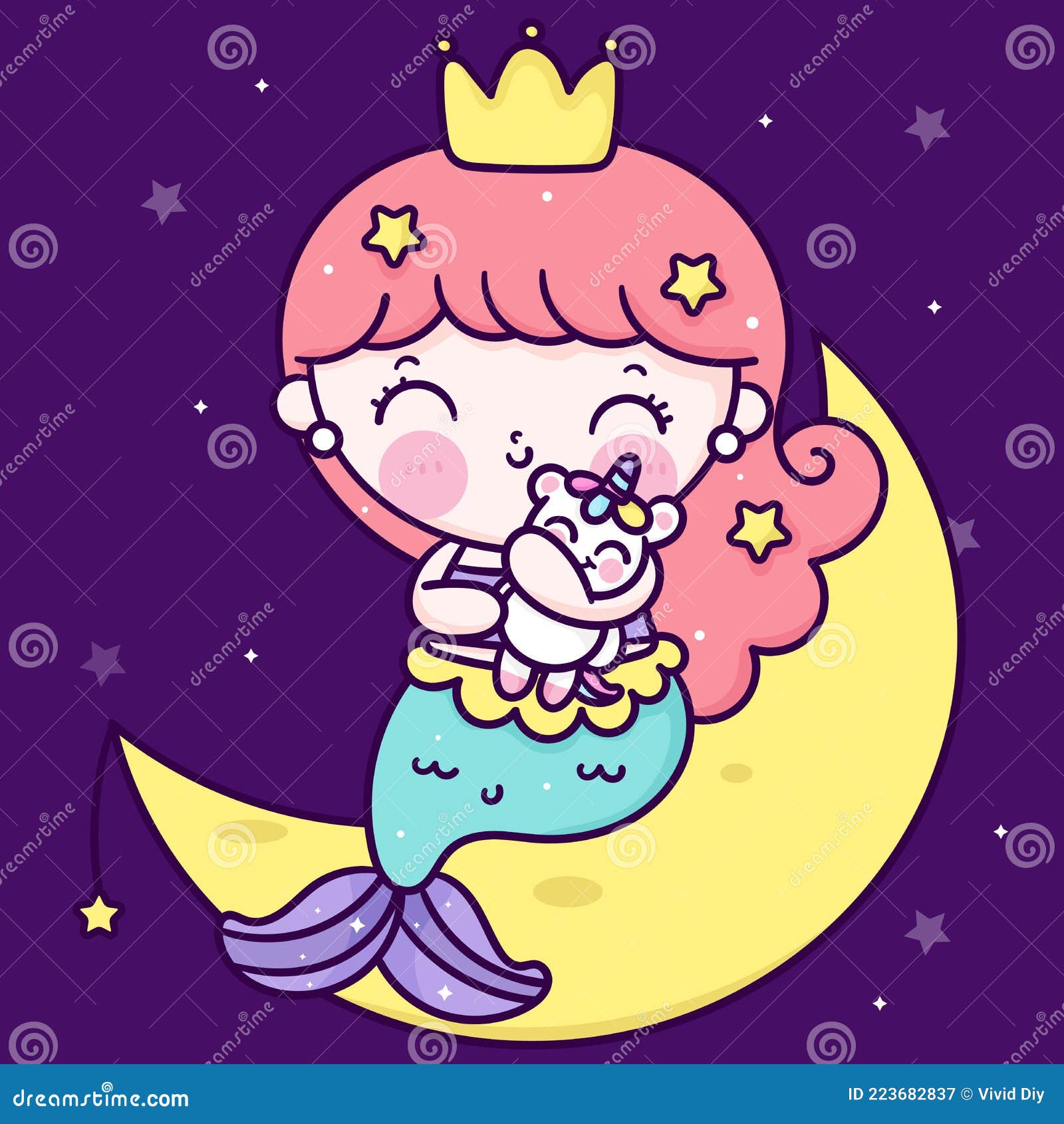 Pequena princesa fada abraço cartoon boneca unicórnio amigo fofo personagem  kawaii