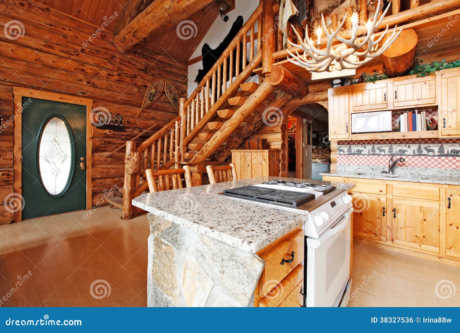 Log Cabin House Kitchen