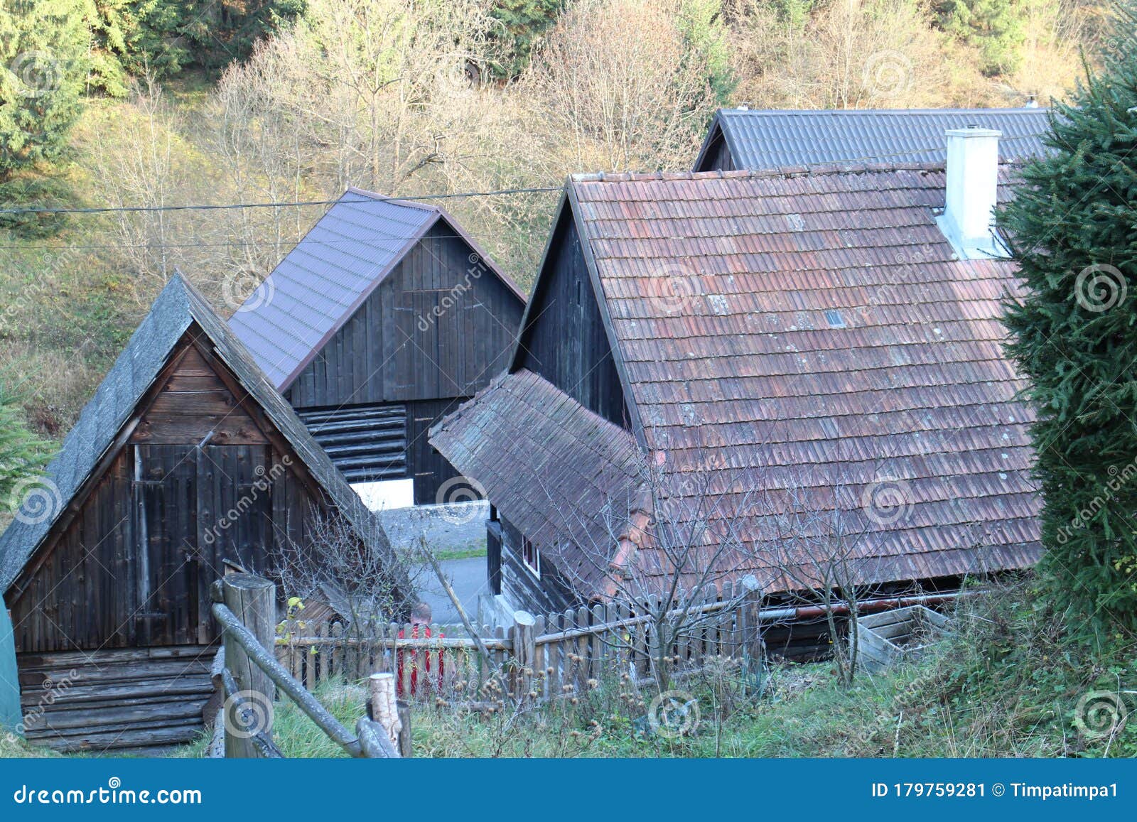 log cabin house in nizna boca village and municipality in liptovsky mikulas district, slovakia