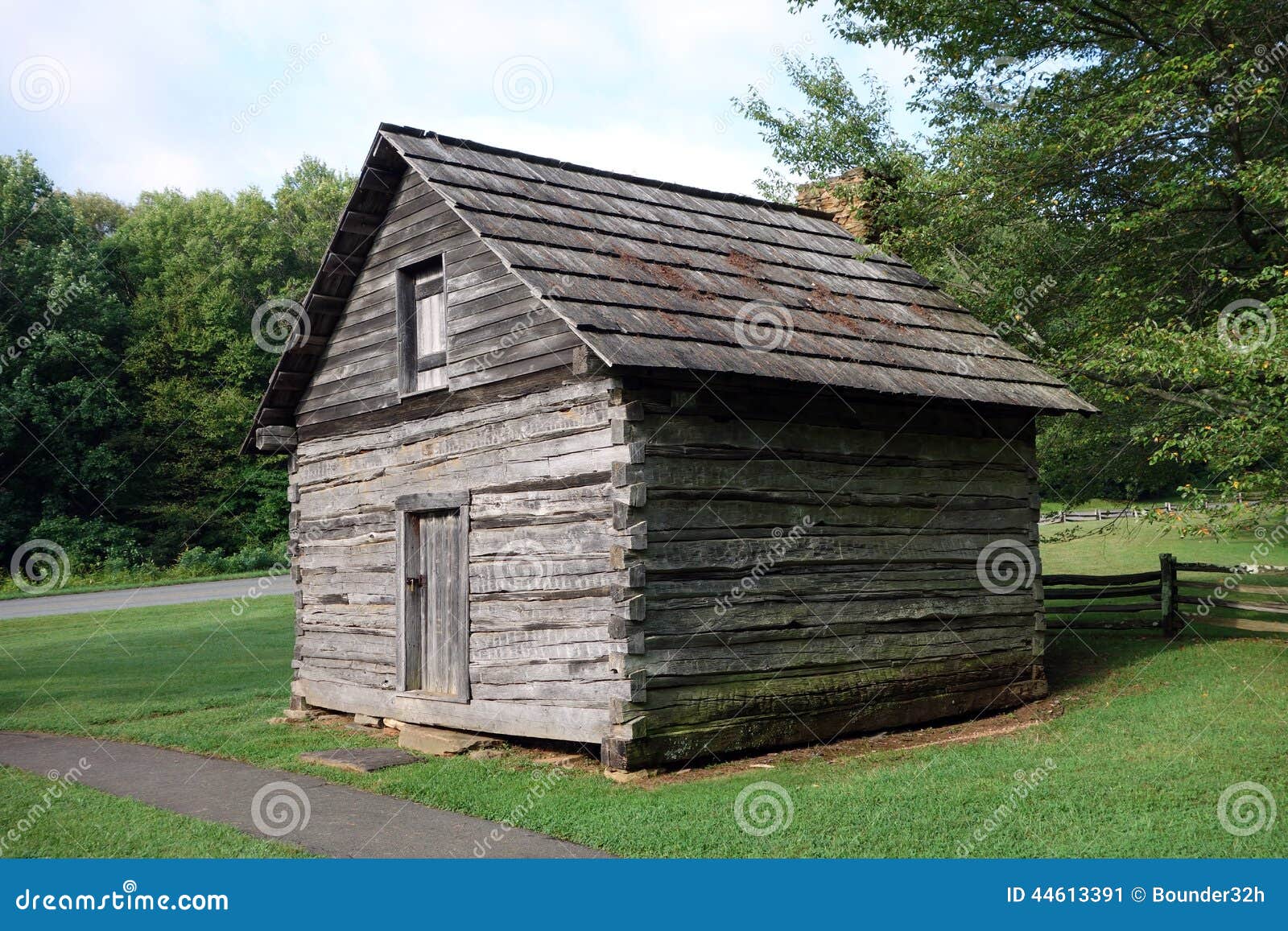 A Log Cabin from Pioneer Days Stock Image - Image of house, closed ...