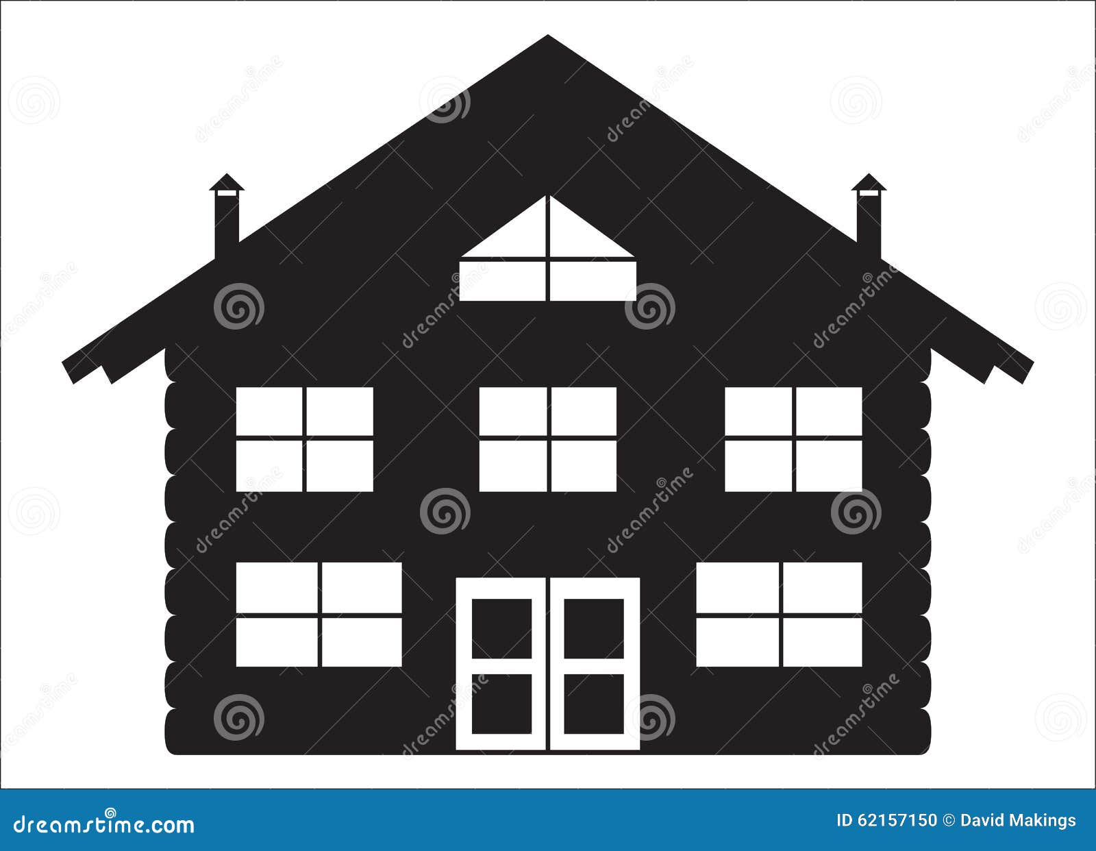 log chalet silhouette cabin white background 62157150