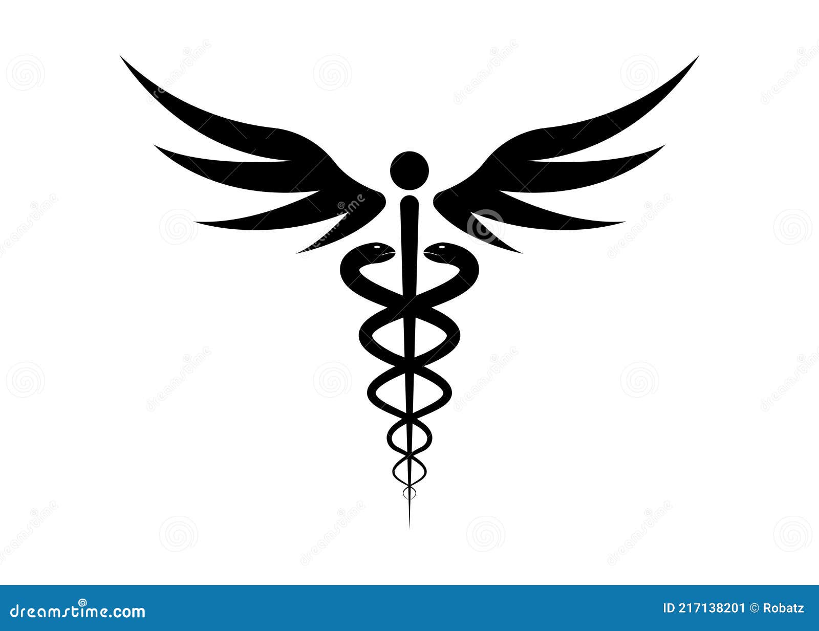 Black Caduceus Medical Symbols Caduceus Tattoo Silhouette Vector | My ...