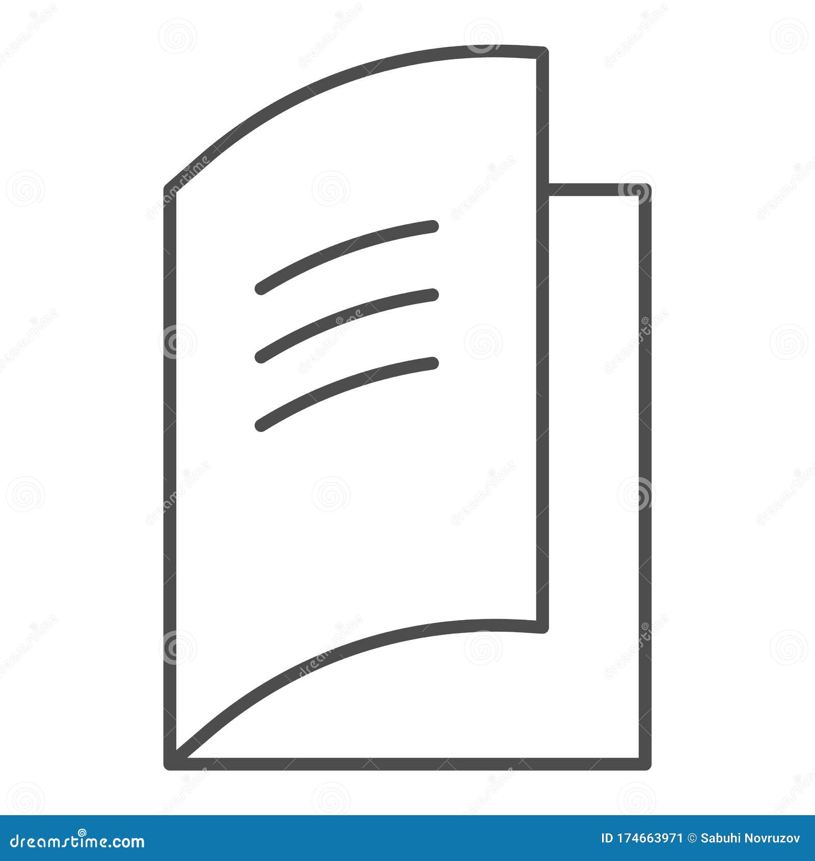 logbook thin line icon. paper diary or daybook silhouette , outline style pictogram on white background