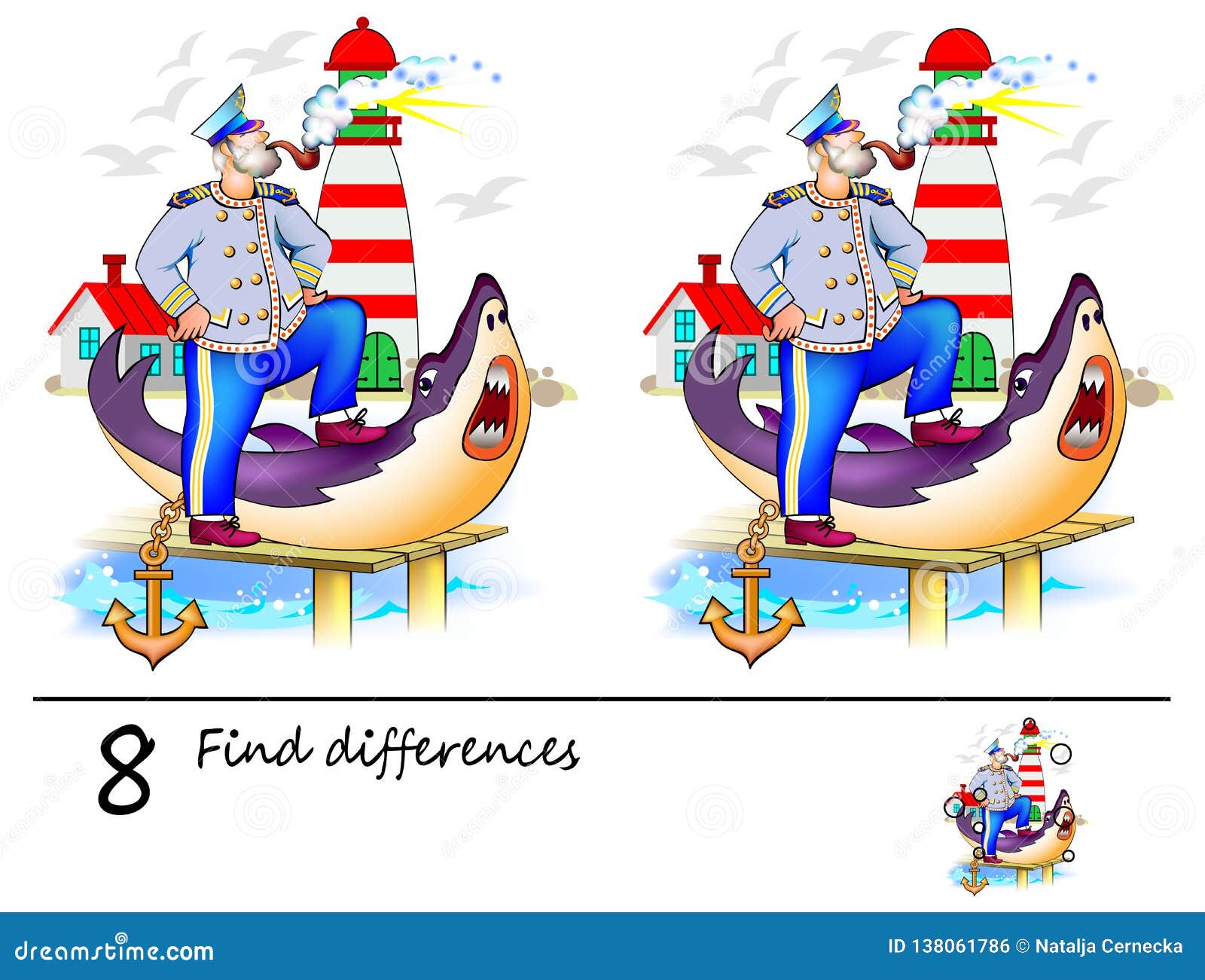 Find Differences Logic Puzzle Game Children Adults Printable Page