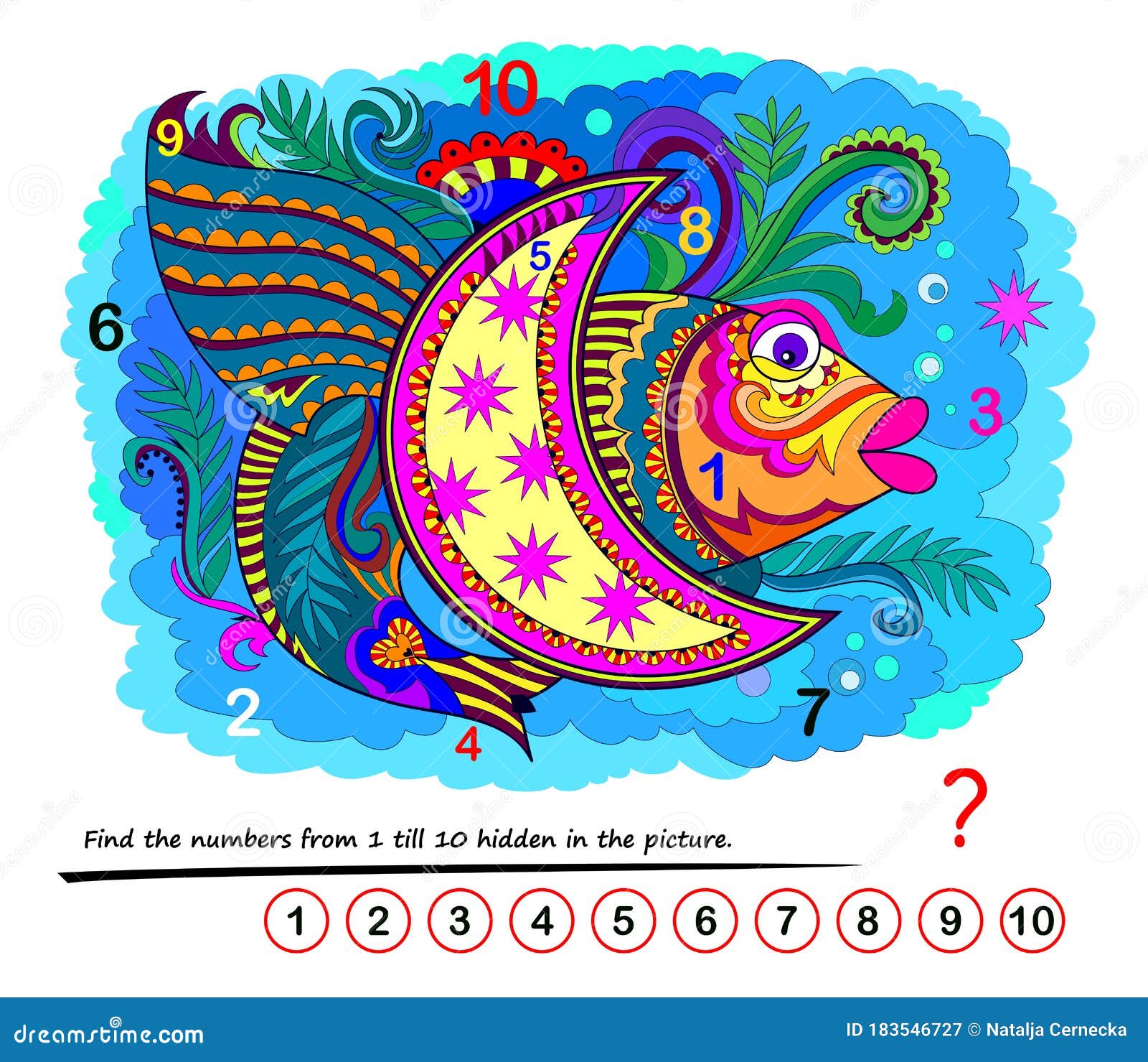 Logic Puzzle Game Math Education For Young Children Find The Numbers From 1 Till 10 Hidden In The Picture Stock Vector Illustration Of Logical Page 183546727