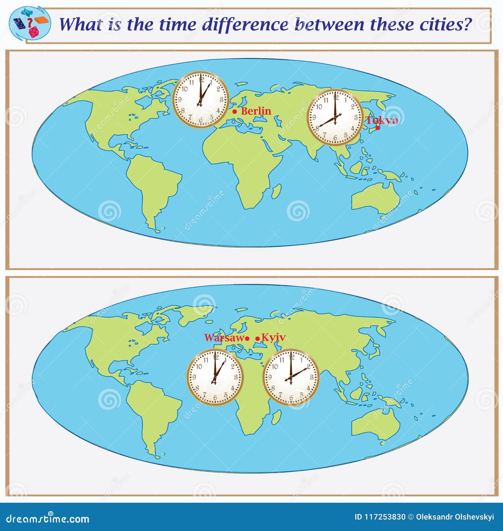 Logical Task. What is the Time Difference between these Cities? Stock