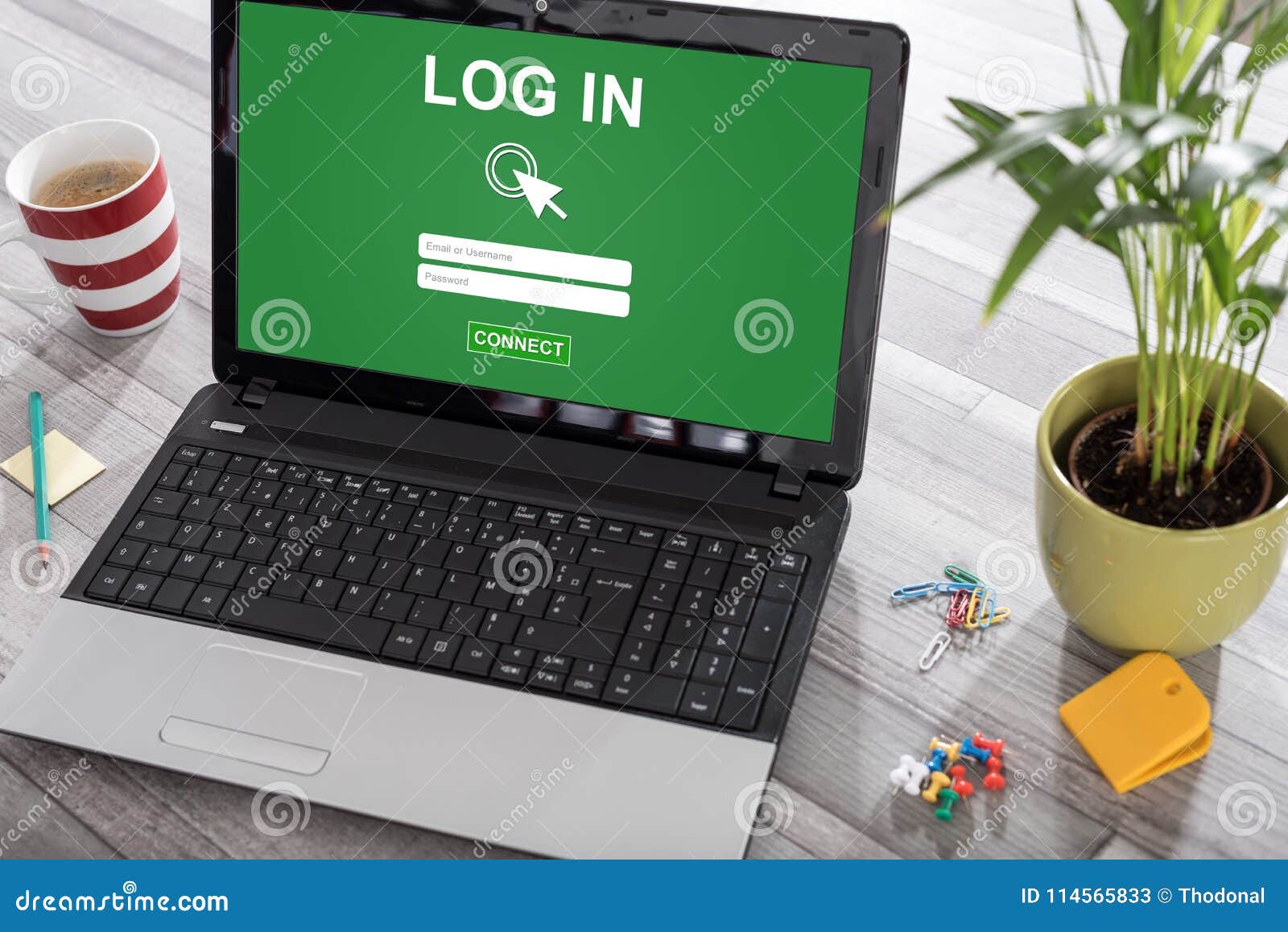 Login Concept On A Laptop Stock Image Image Of Padlock 114565833