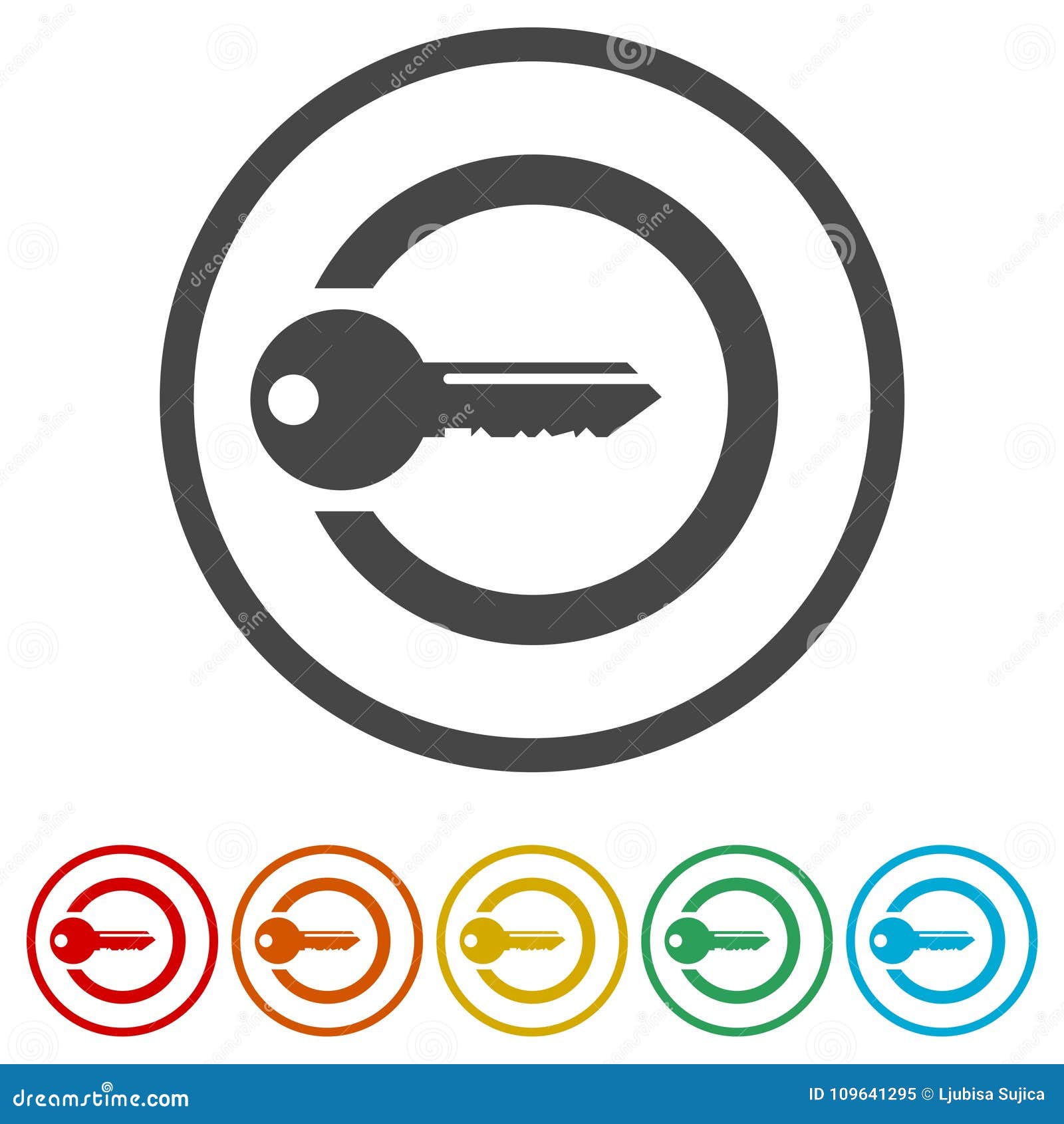 login icon, secure access button, 6 colors included