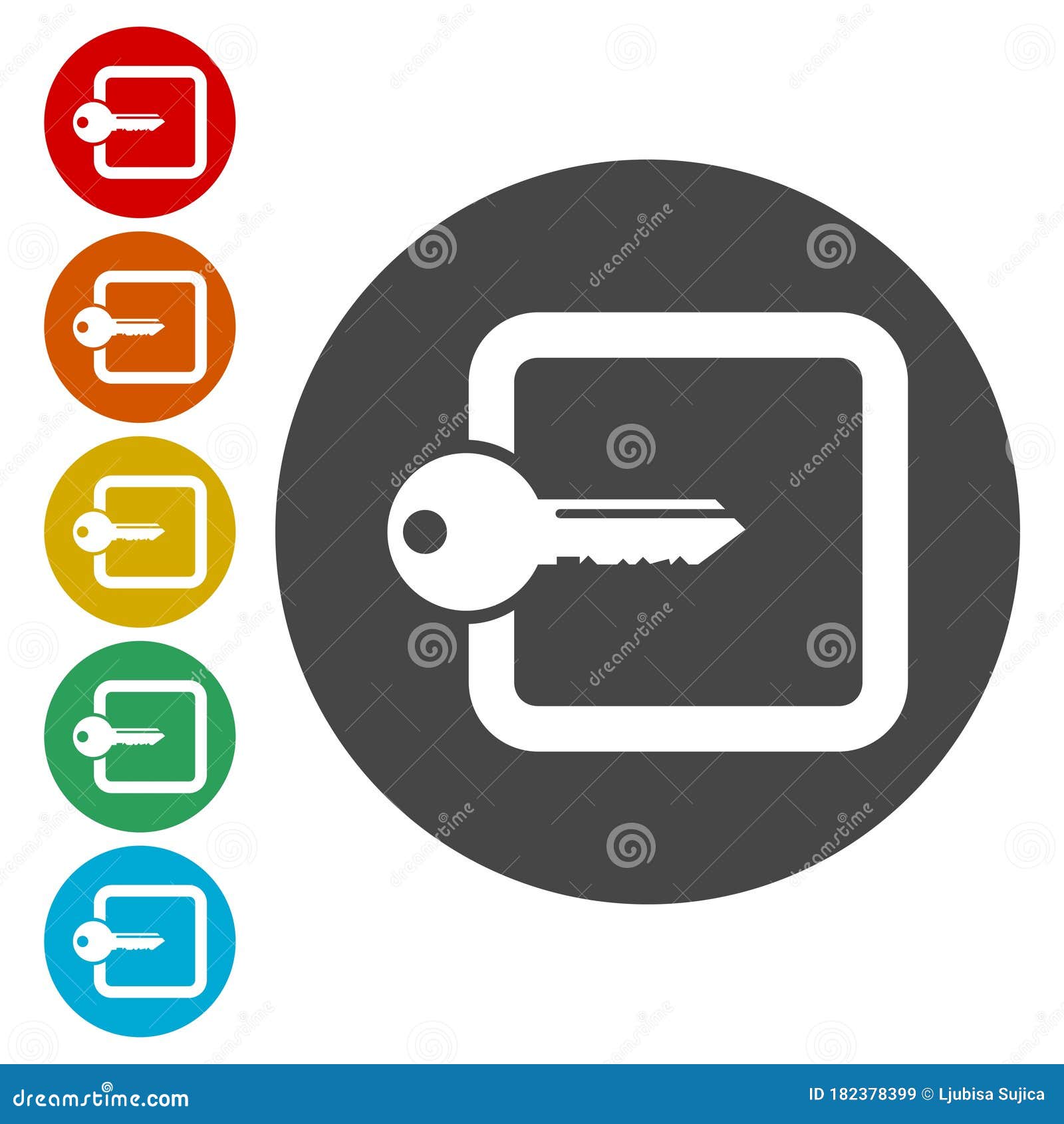 login icon, secure access button