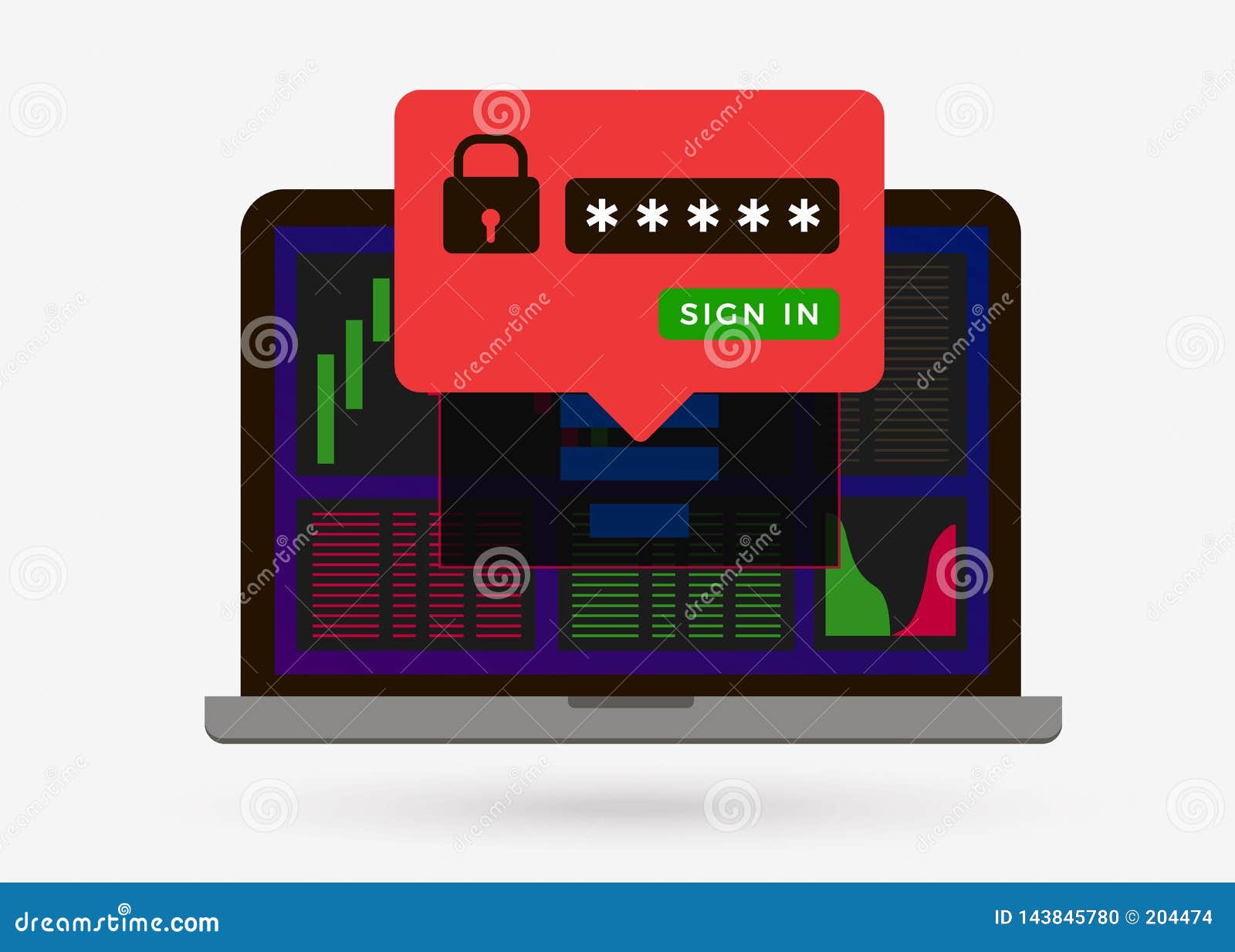 The Login Page is Protected on Cryptocurrency and Forex Exchange. Stock  Vector - Illustration of background, digital: 143845780