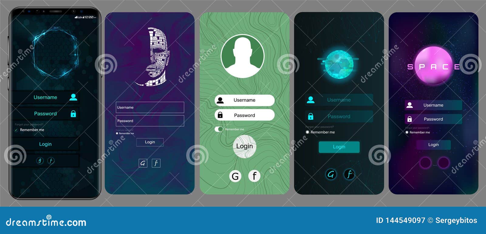 Login Screen and Sign in Form Template for Mobile App Stock Vector Login Screen and Sign in Form Template for Mobile App Stock Vector
