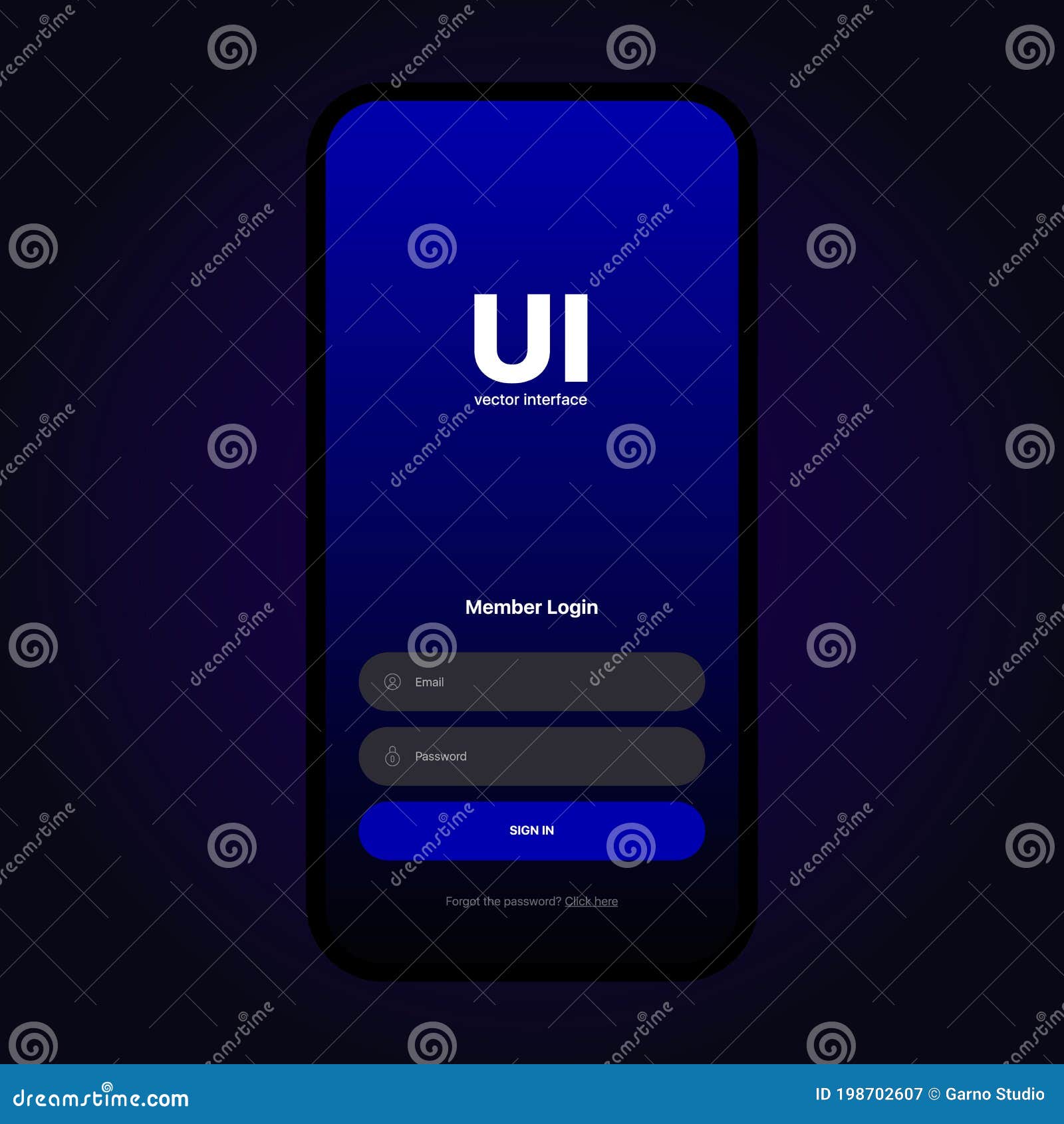 Login UI Interface. Sign in Screen. Mobile App User Interface Design ...