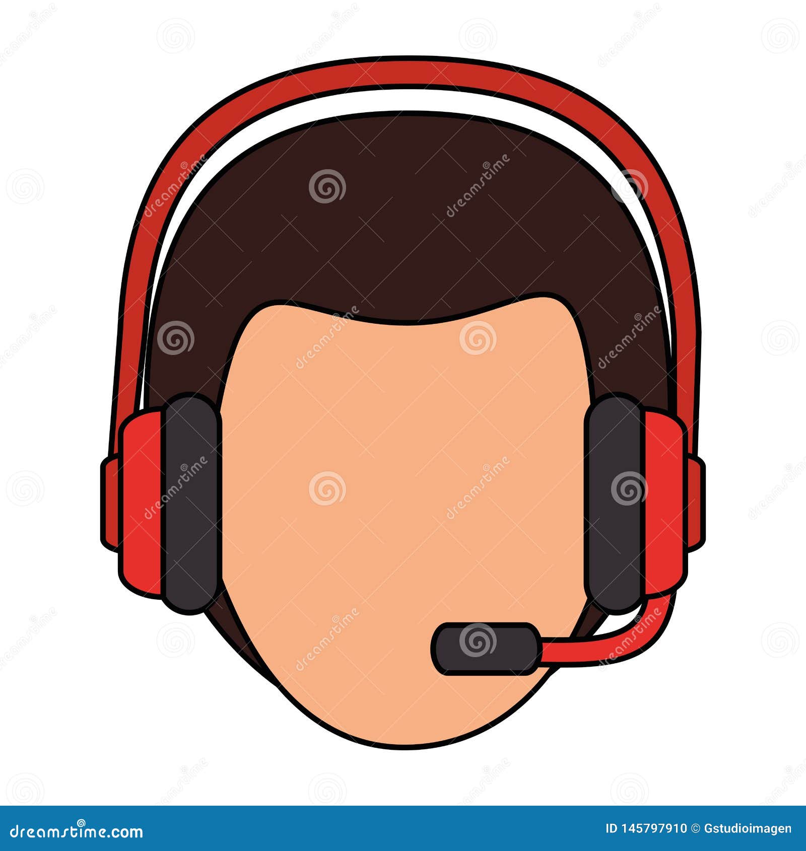 Logistic Worker with Headset Head Character Stock Photo Image of